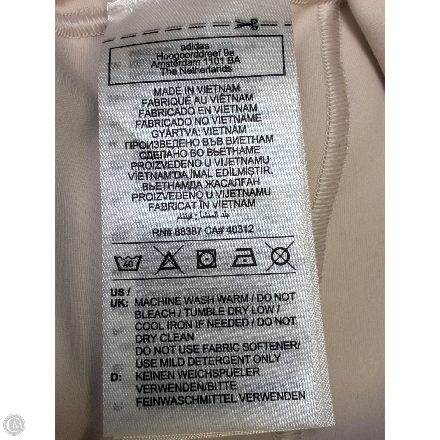 Athletic Leggings By Adidas In Beige, Size: L