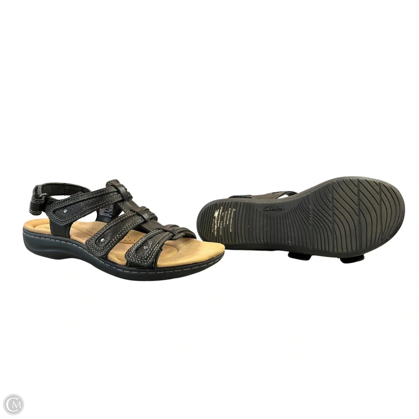Sandals Flats By Clarks In Black, Size: 8.5
