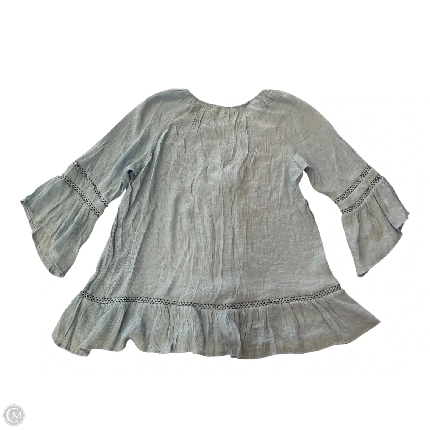 Blouse Long Sleeve By Counterparts In Blue, Size: Xl