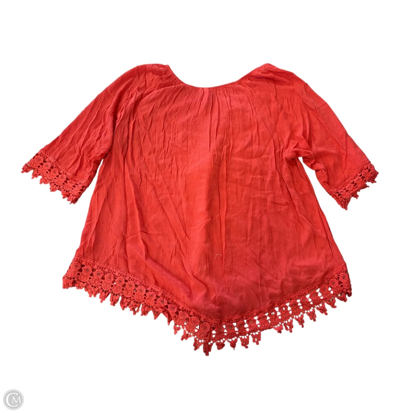 Top 3/4 Sleeve By Ny Collection In Orange, Size: Xl