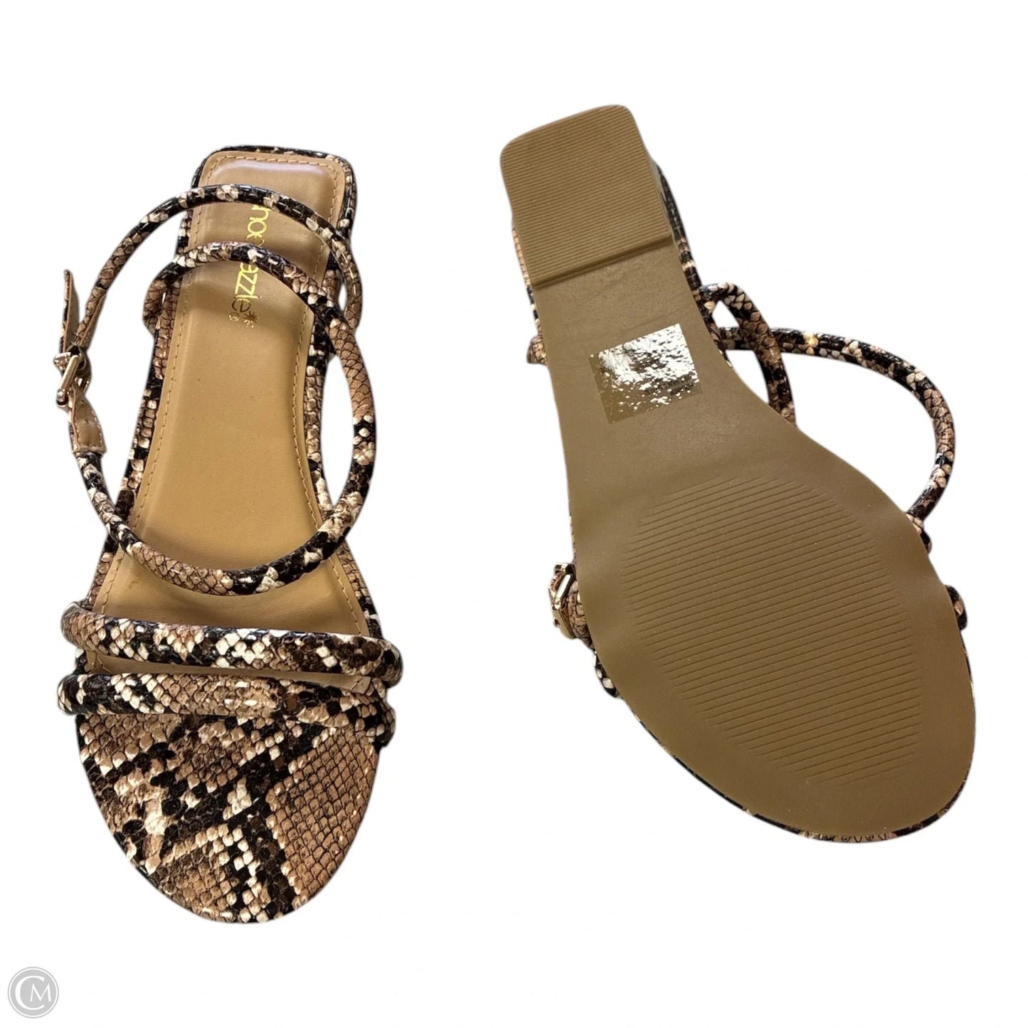 Sandals Flats By Shoedazzle In Snakeskin Print, Size: 7.5