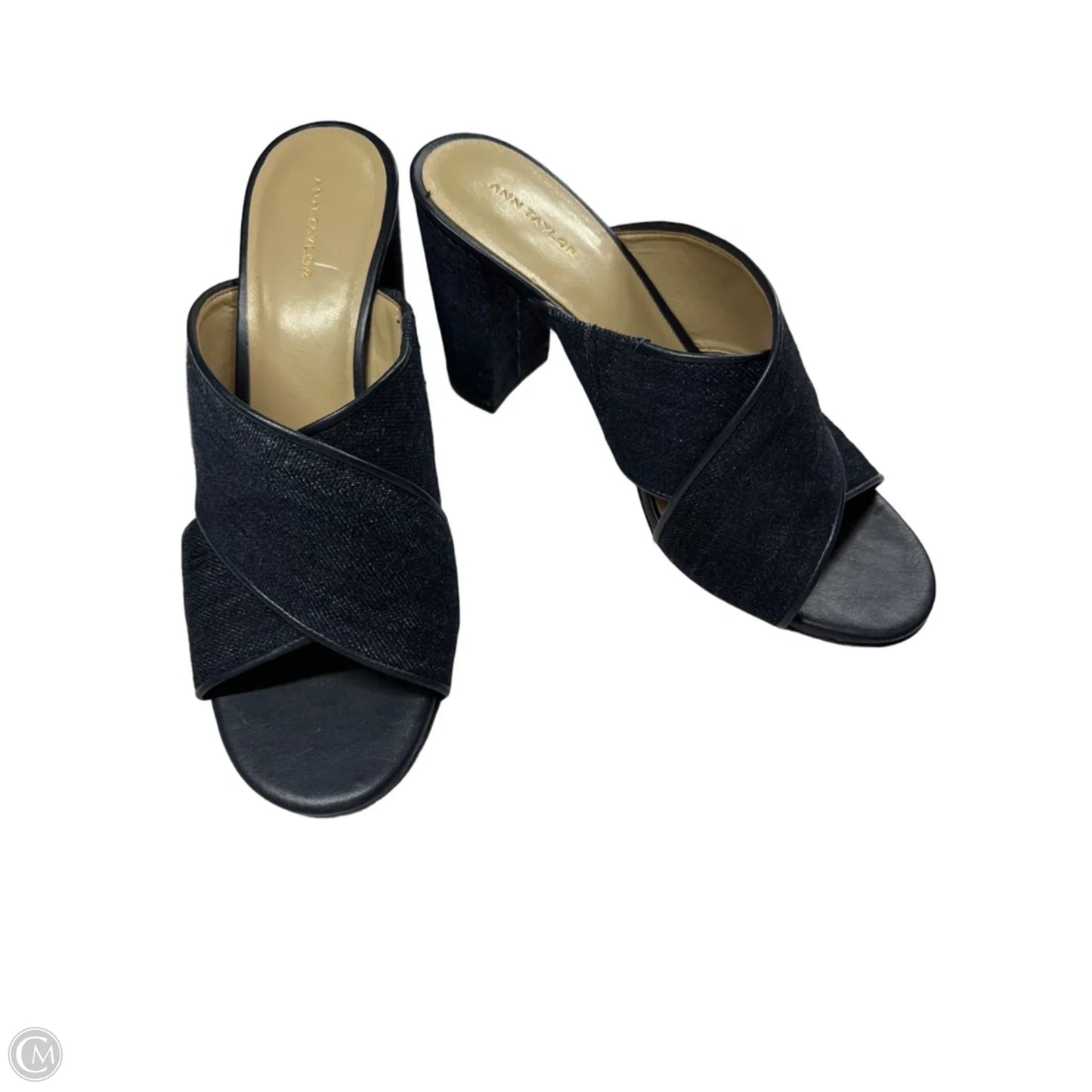 Shoes Heels Block By Ann Taylor In Blue Denim, Size: 8.5