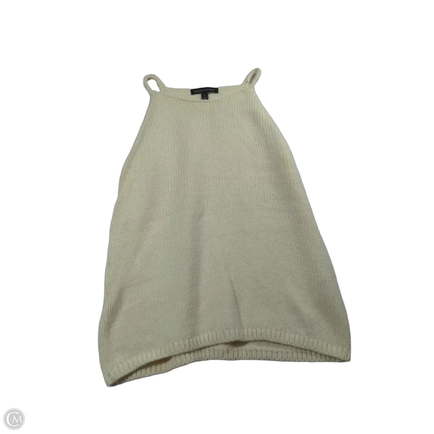 Sweater Short Sleeve By Banana Republic In Cream, Size: M