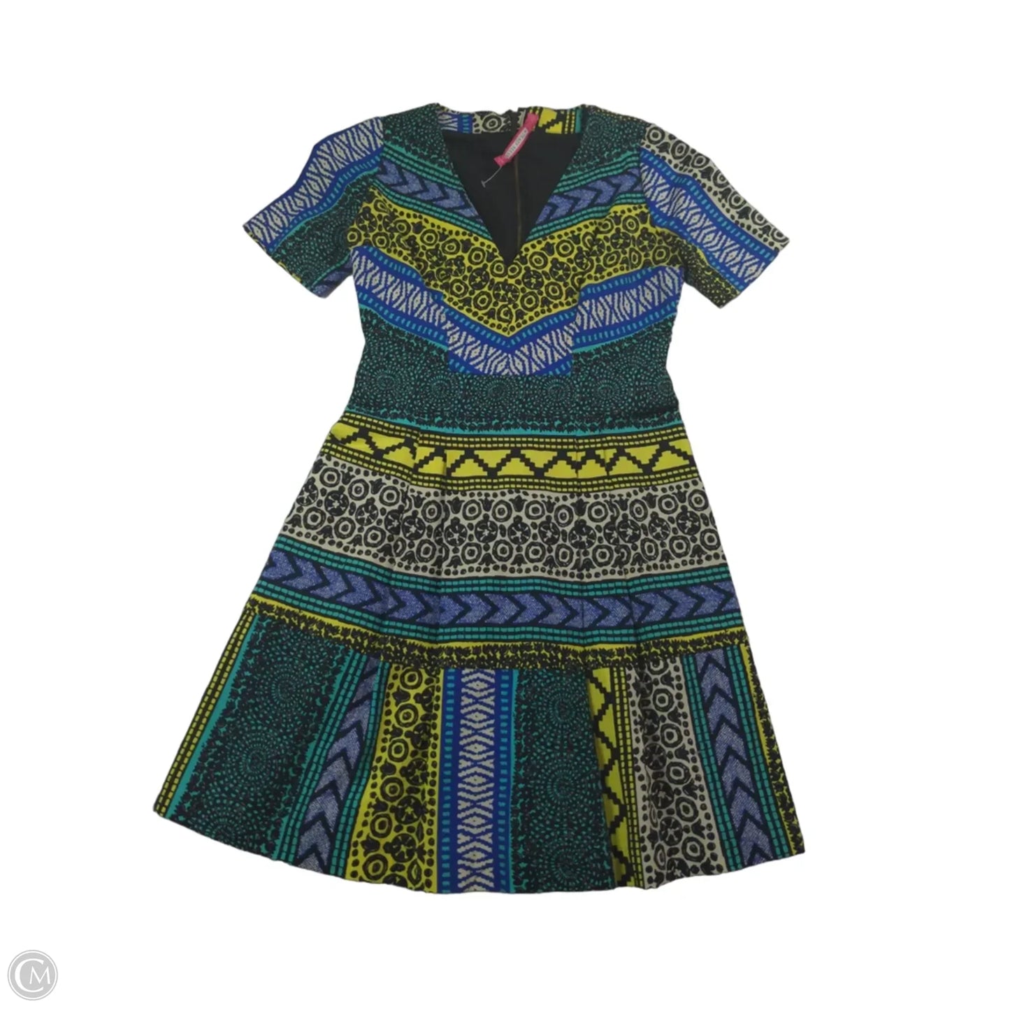 Dress Casual Midi By Tracy Reese In Blue & Yellow, Size: 4