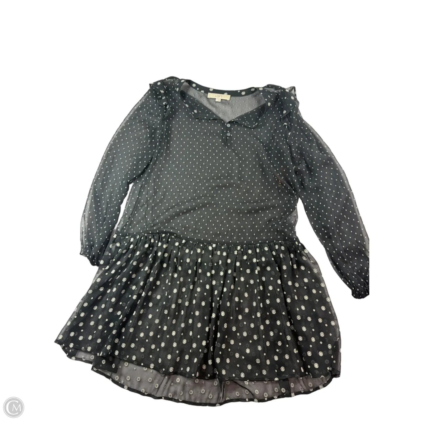 Tunic Long Sleeve By Loft In Black, Size: S