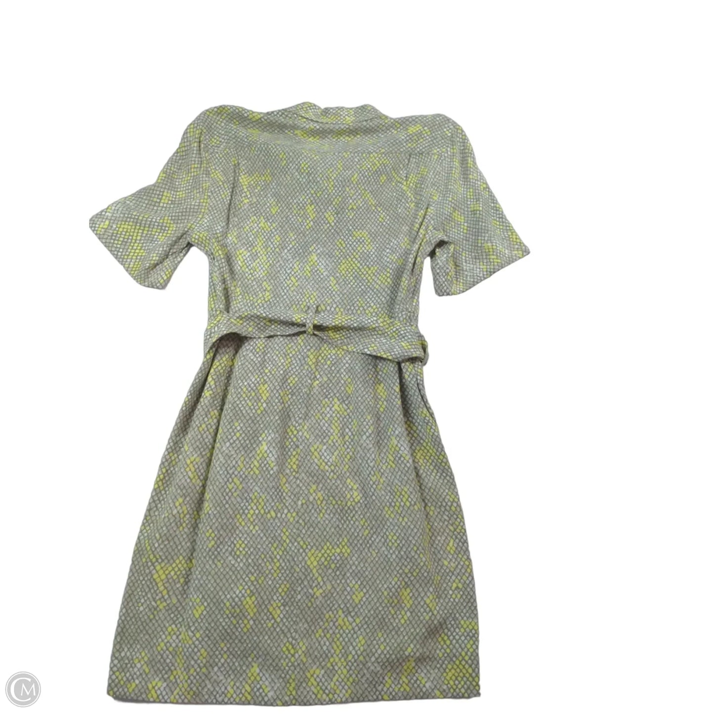 Dress Work By Equipment In Grey & Yellow, Size: 4