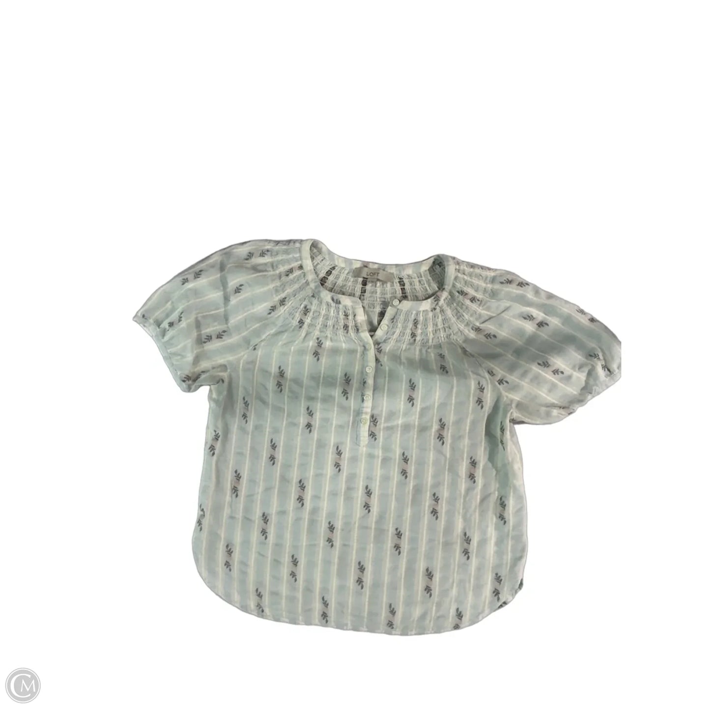 Top Short Sleeve By Loft In Striped Pattern, Size: M