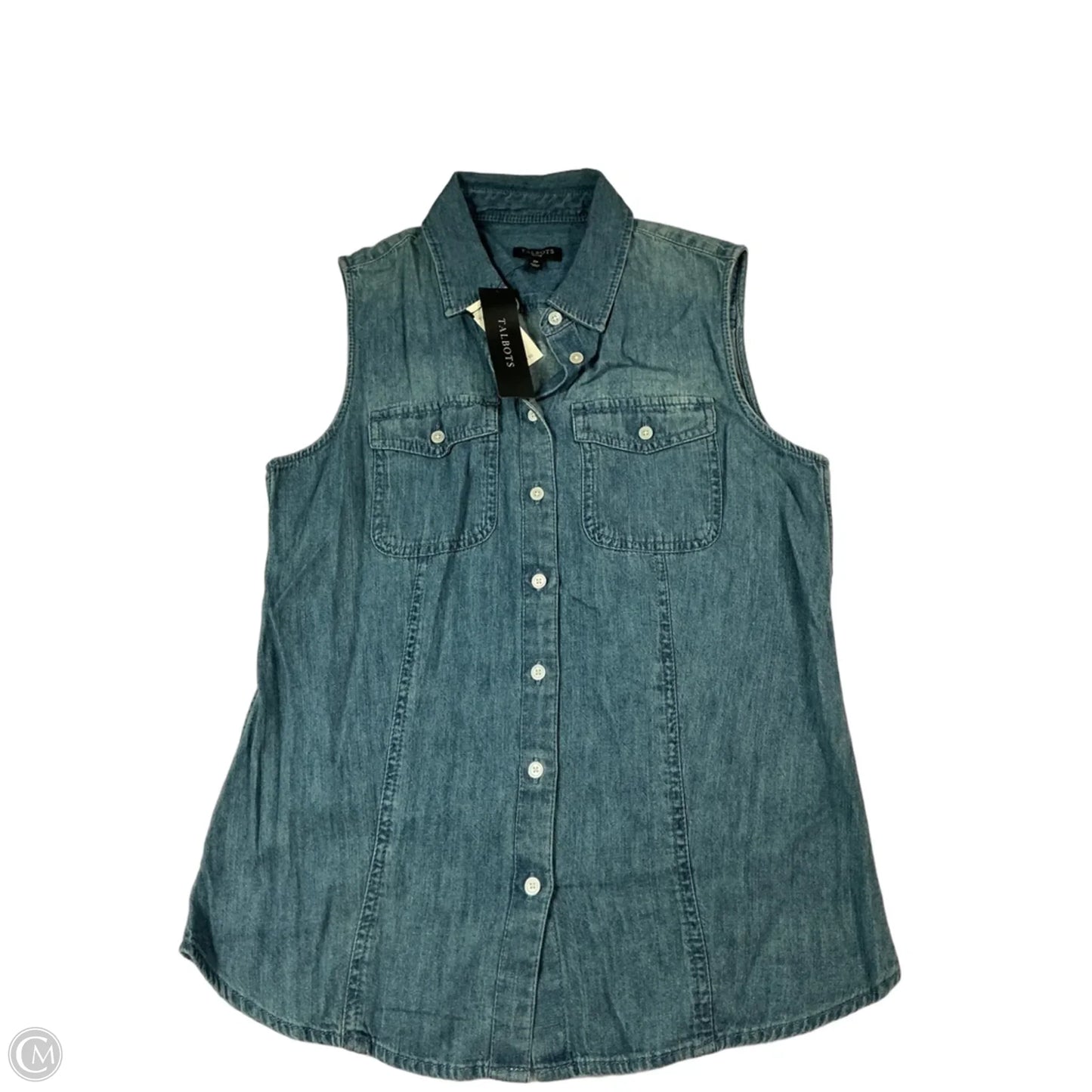 Top Sleeveless By Talbots In Blue Denim, Size: 2p