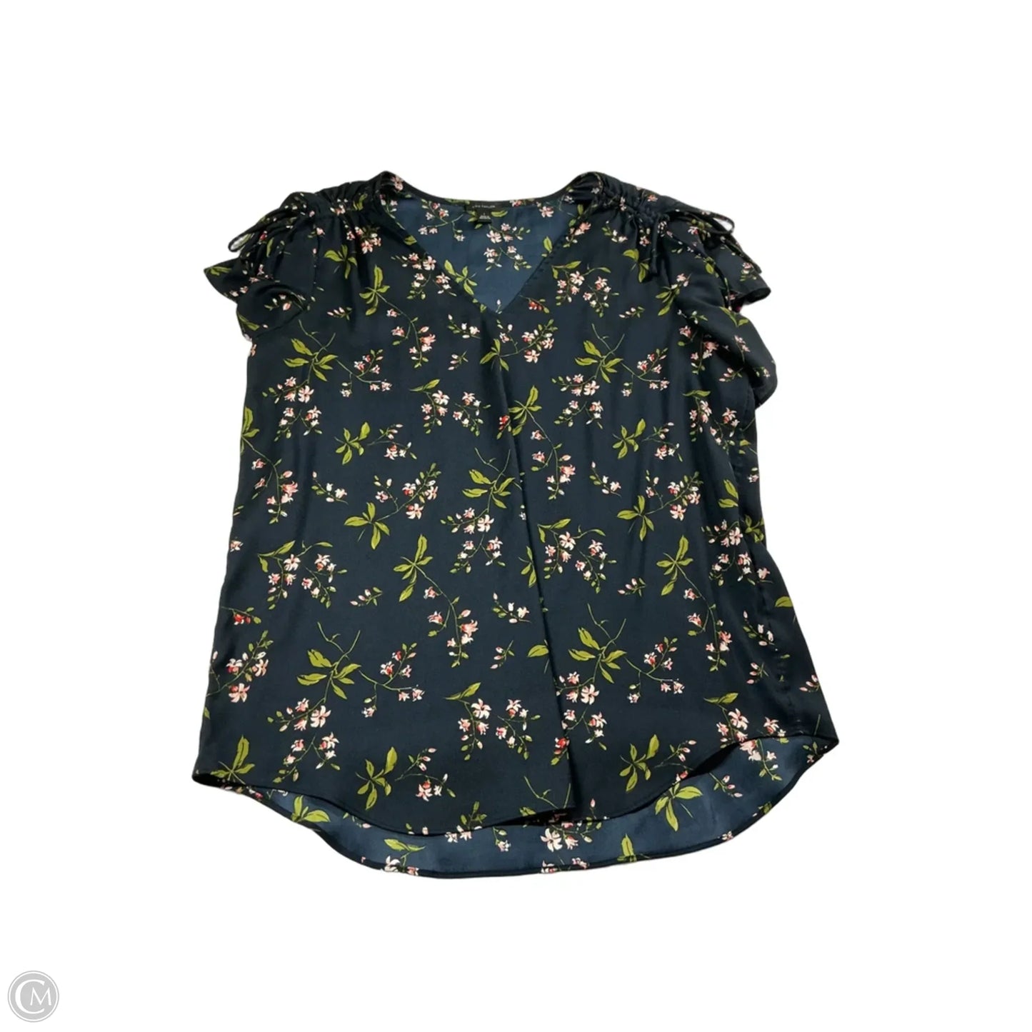 Top Short Sleeve By Ann Taylor In Floral Print, Size: L