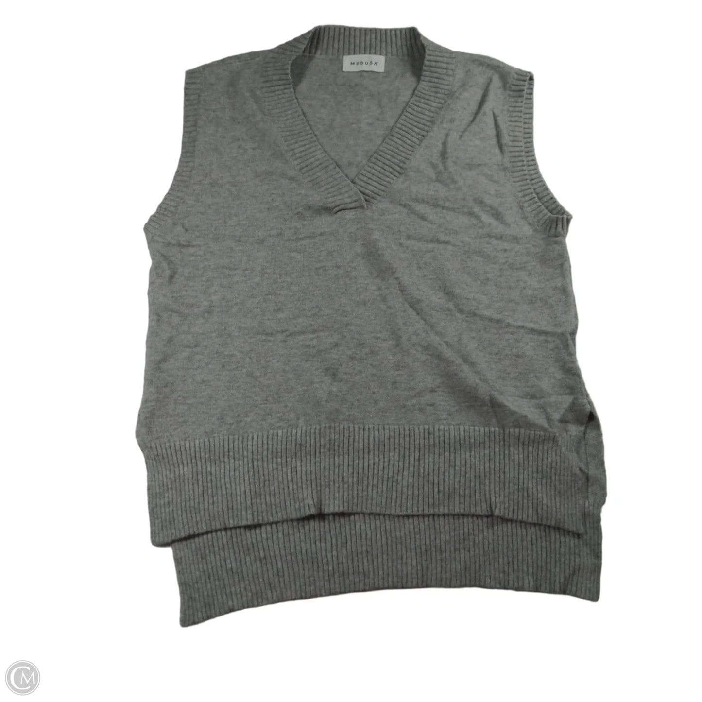 Vest Sweater By Clothes Mentor In Grey, Size: M