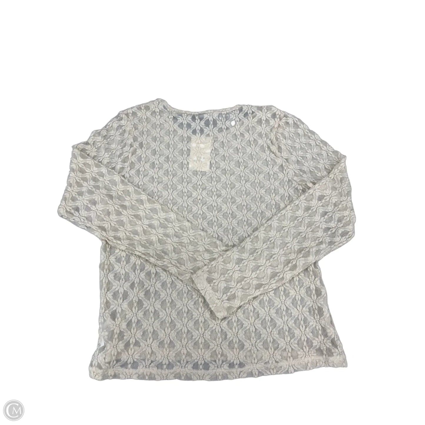 Top Long Sleeve By A New Day In Cream, Size: L