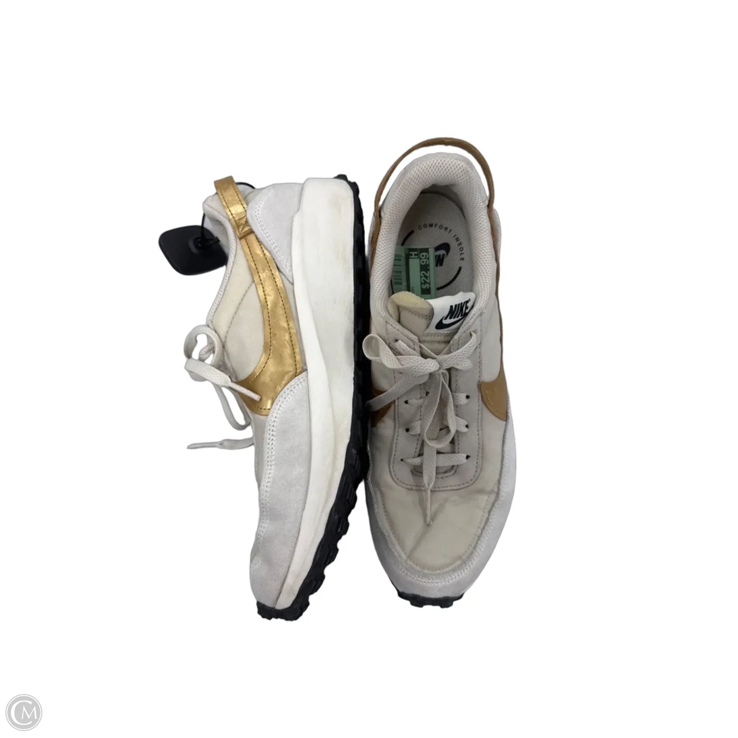 Shoes Sneakers By Nike In Gold & White, Size: 11
