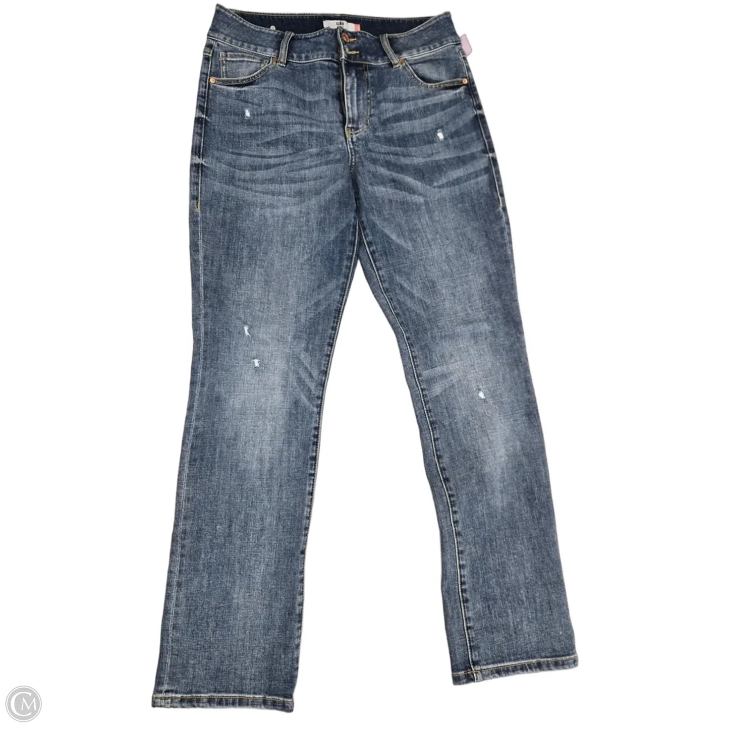 Jeans Straight By Cabi In Blue Denim, Size: 10