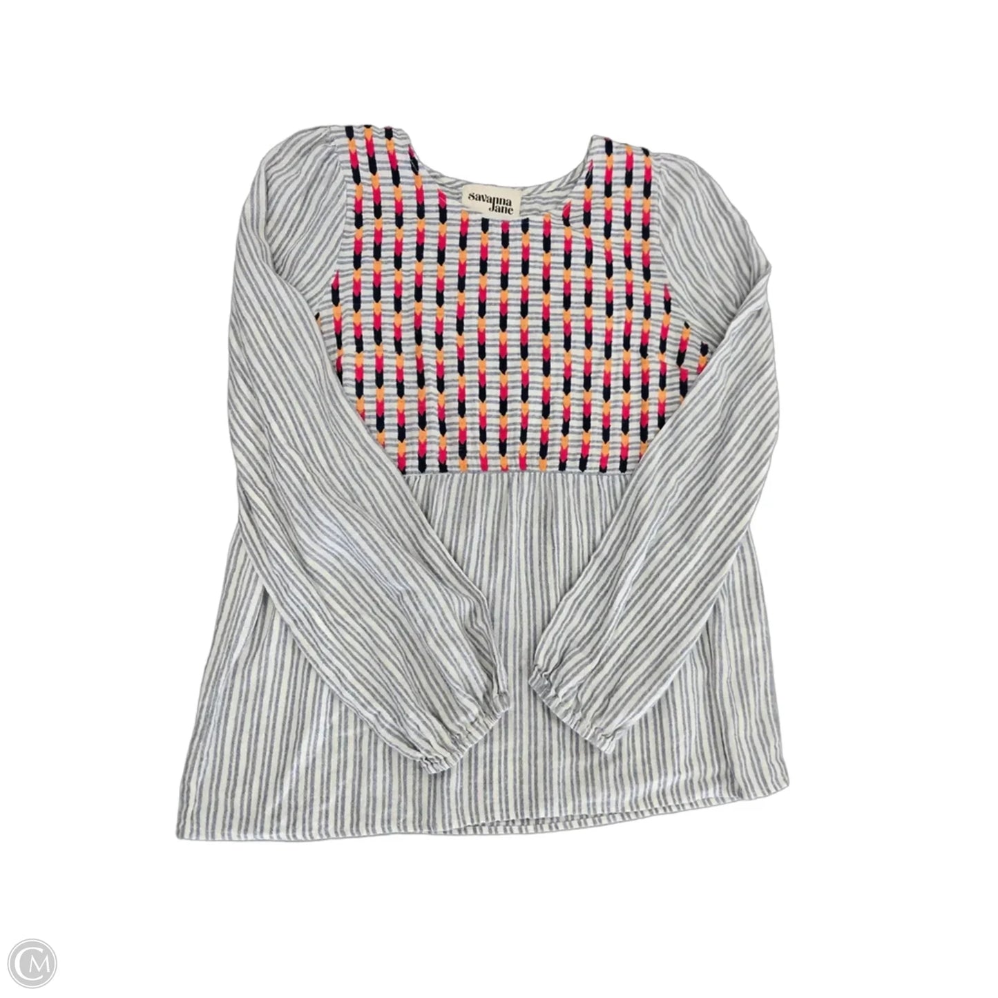 Top Long Sleeve By Savanna Jane In Blue, Size: S