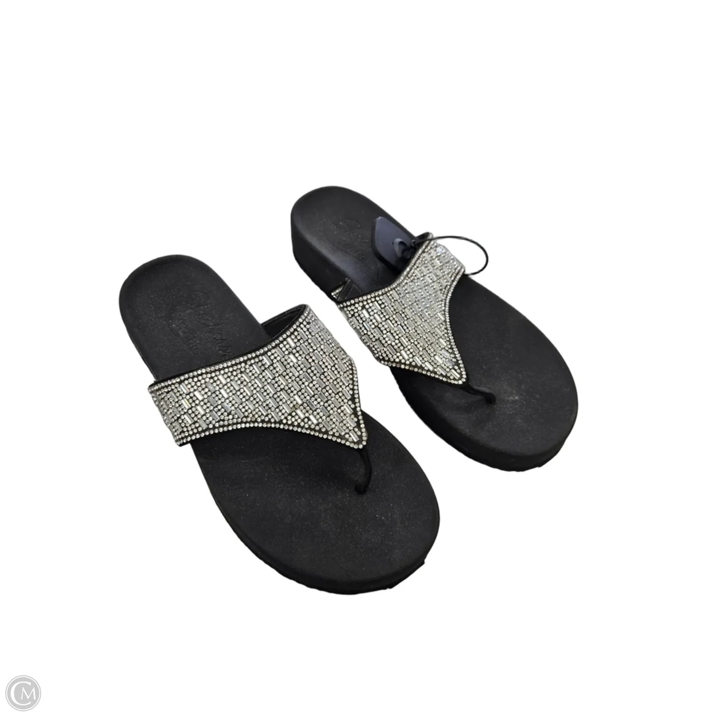 Sandals Flip Flops By Skechers In Silver, Size: 10