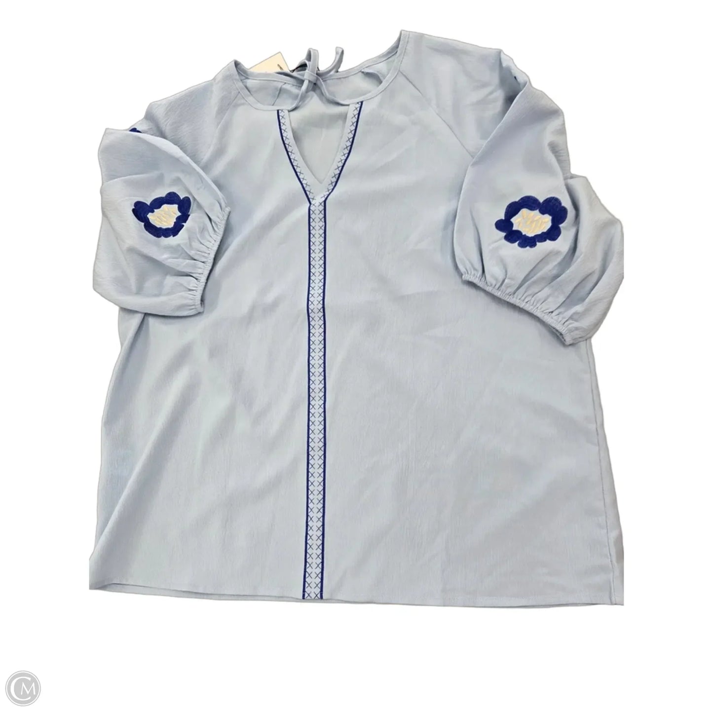 Top Short Sleeve By Cme In Blue, Size: Xl
