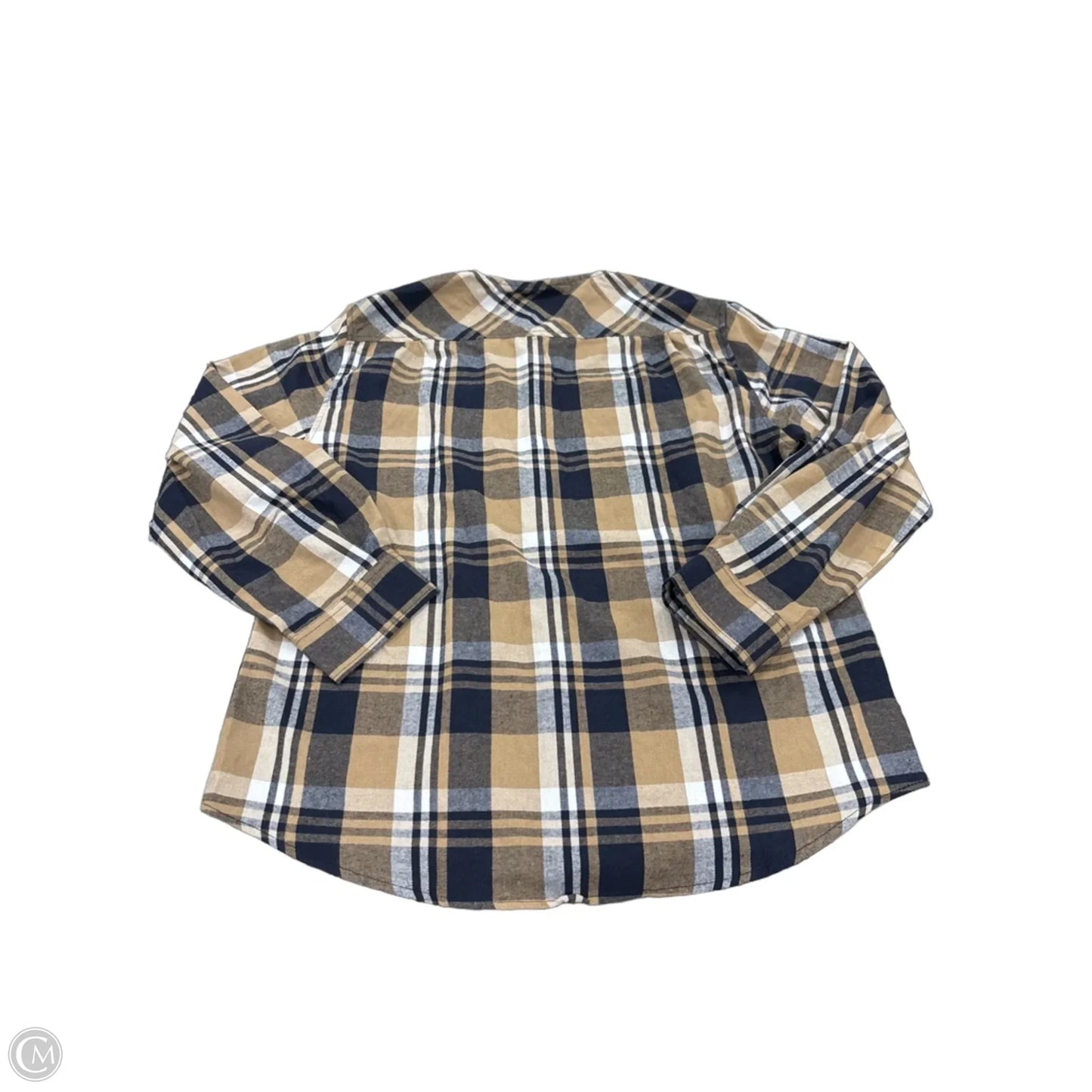 Top Long Sleeve By Cme In Plaid Pattern, Size: L