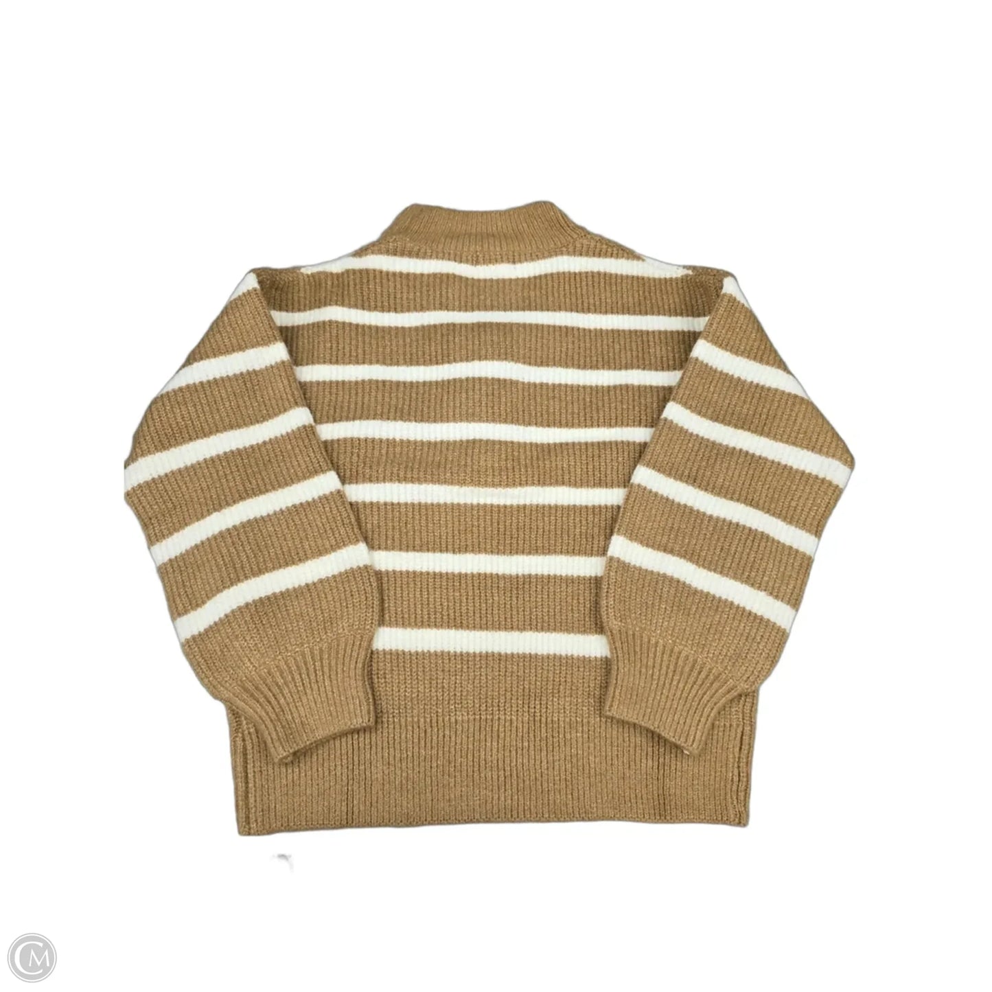 Sweater By Pink Lily In Tan & White, Size: Xs