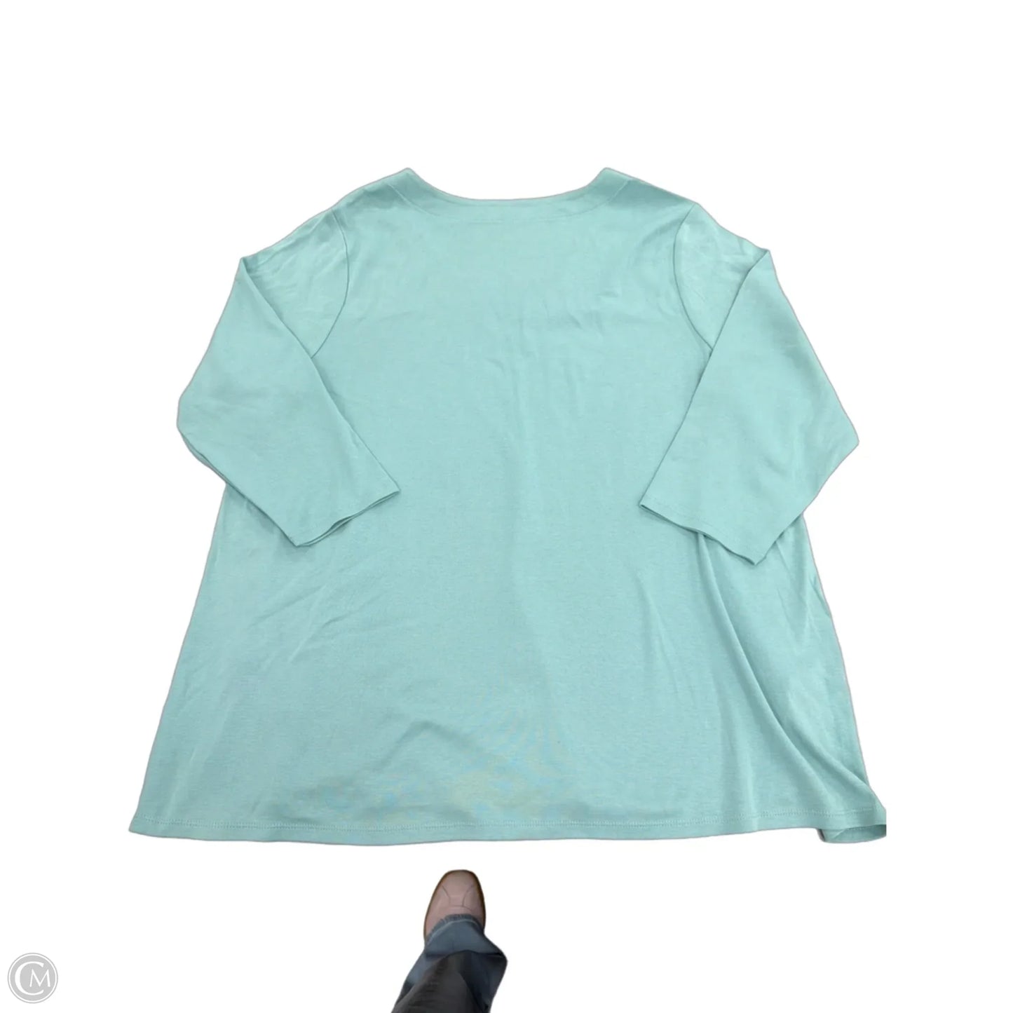Top 3/4 Sleeve By J. Jill In Aqua, Size: 1x