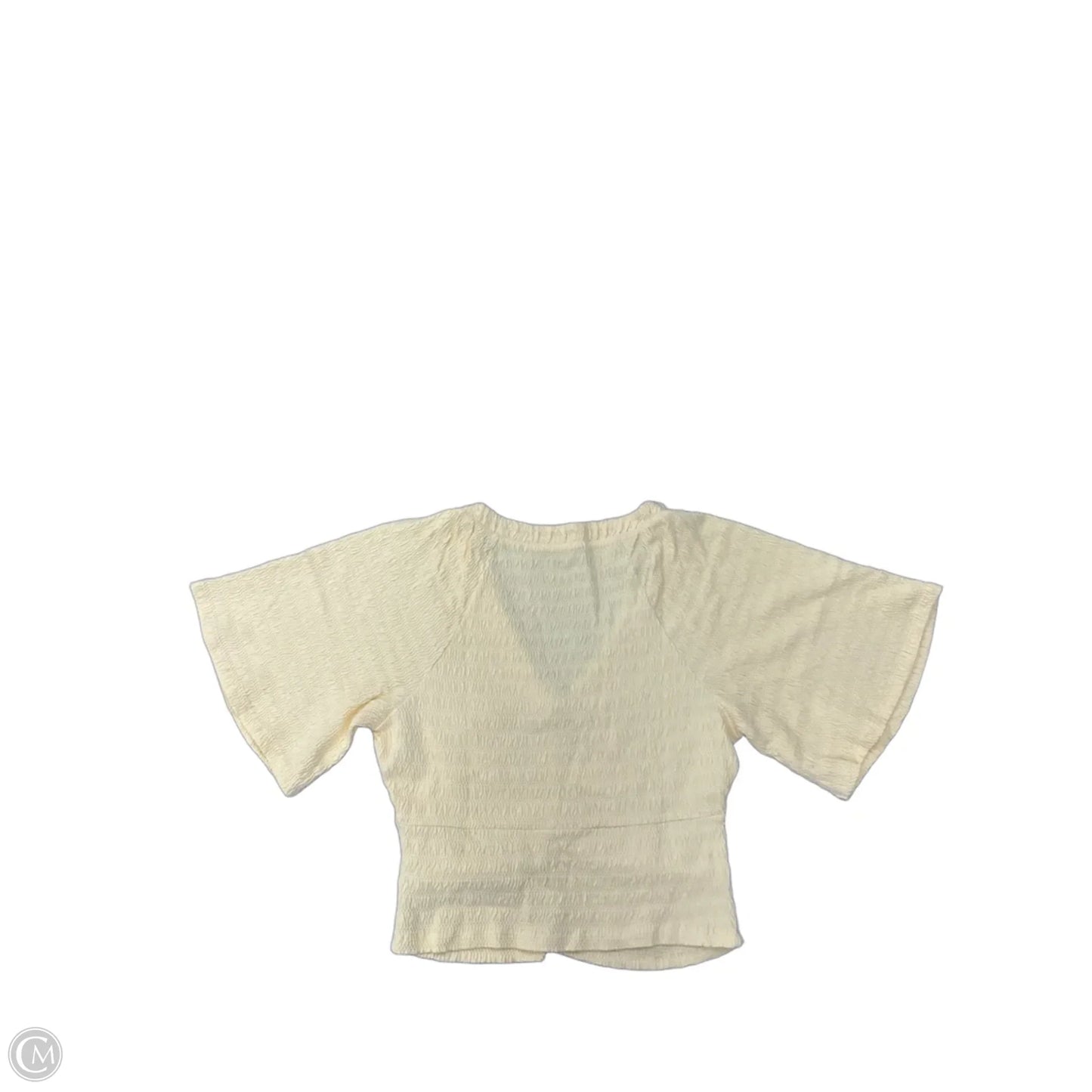 Top Short Sleeve By Loft In Yellow, Size: Lp