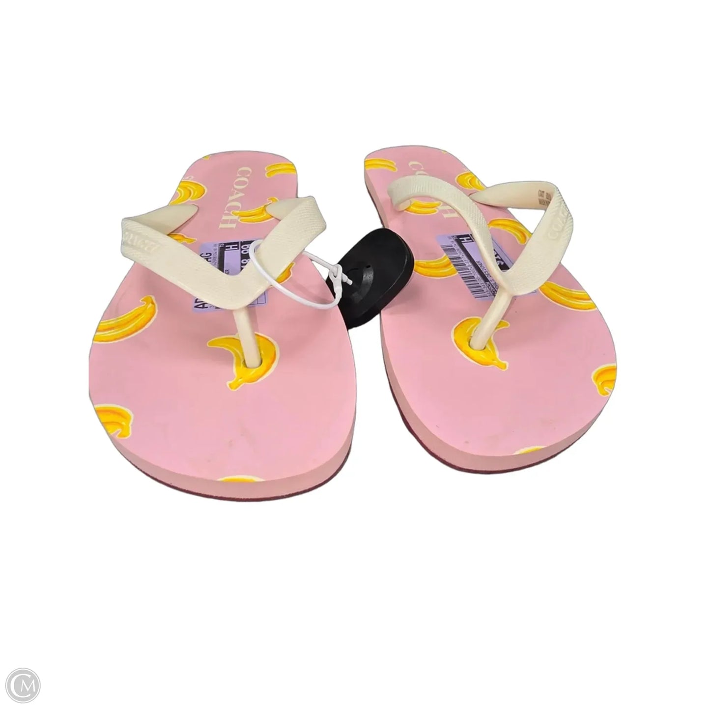 Sandals Designer By Coach In Pink & Yellow, Size: 8
