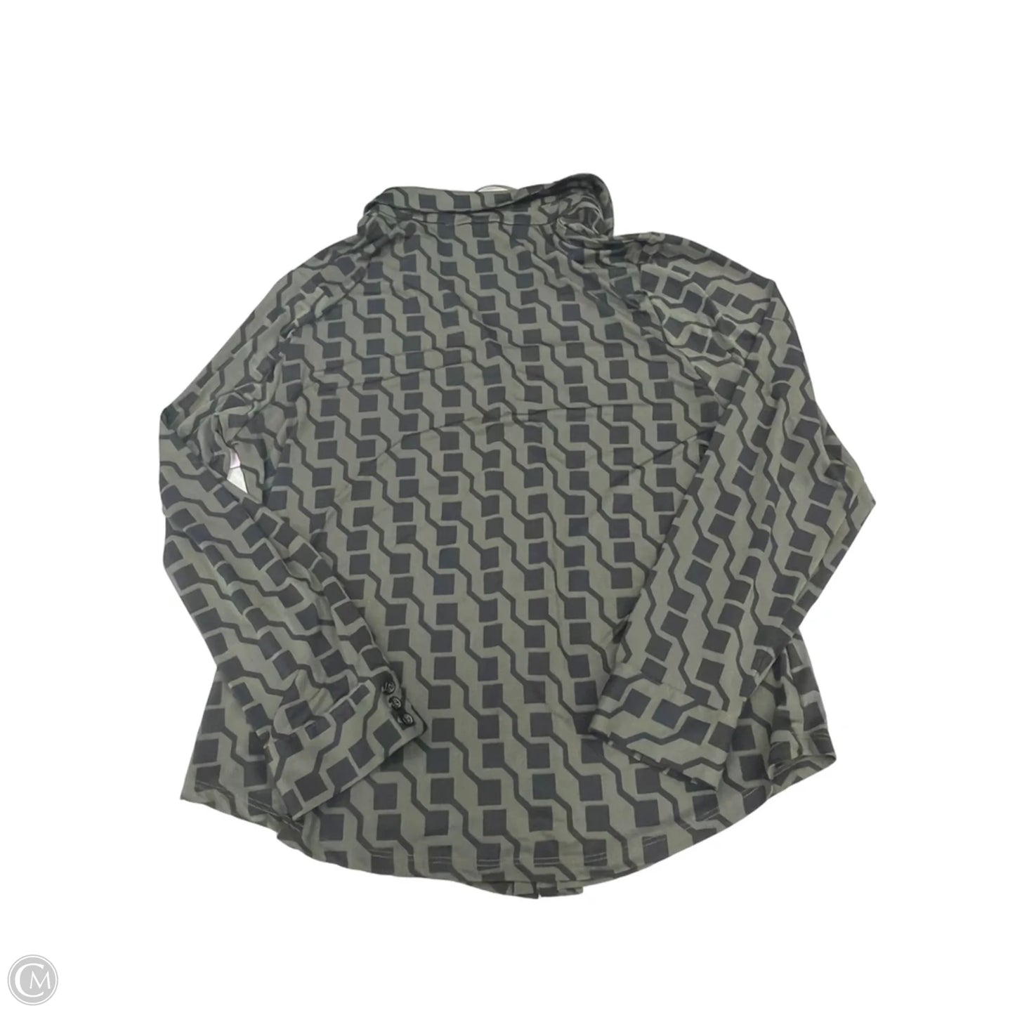 Top Long Sleeve By Tahari In Black & Green, Size: Xl