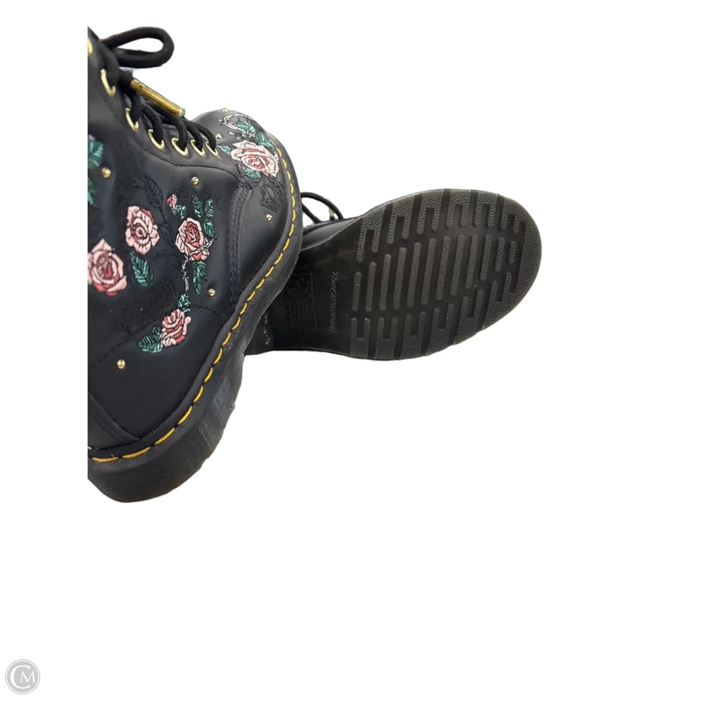 Boots Designer By Dr Martens In Floral Print, Size: 8