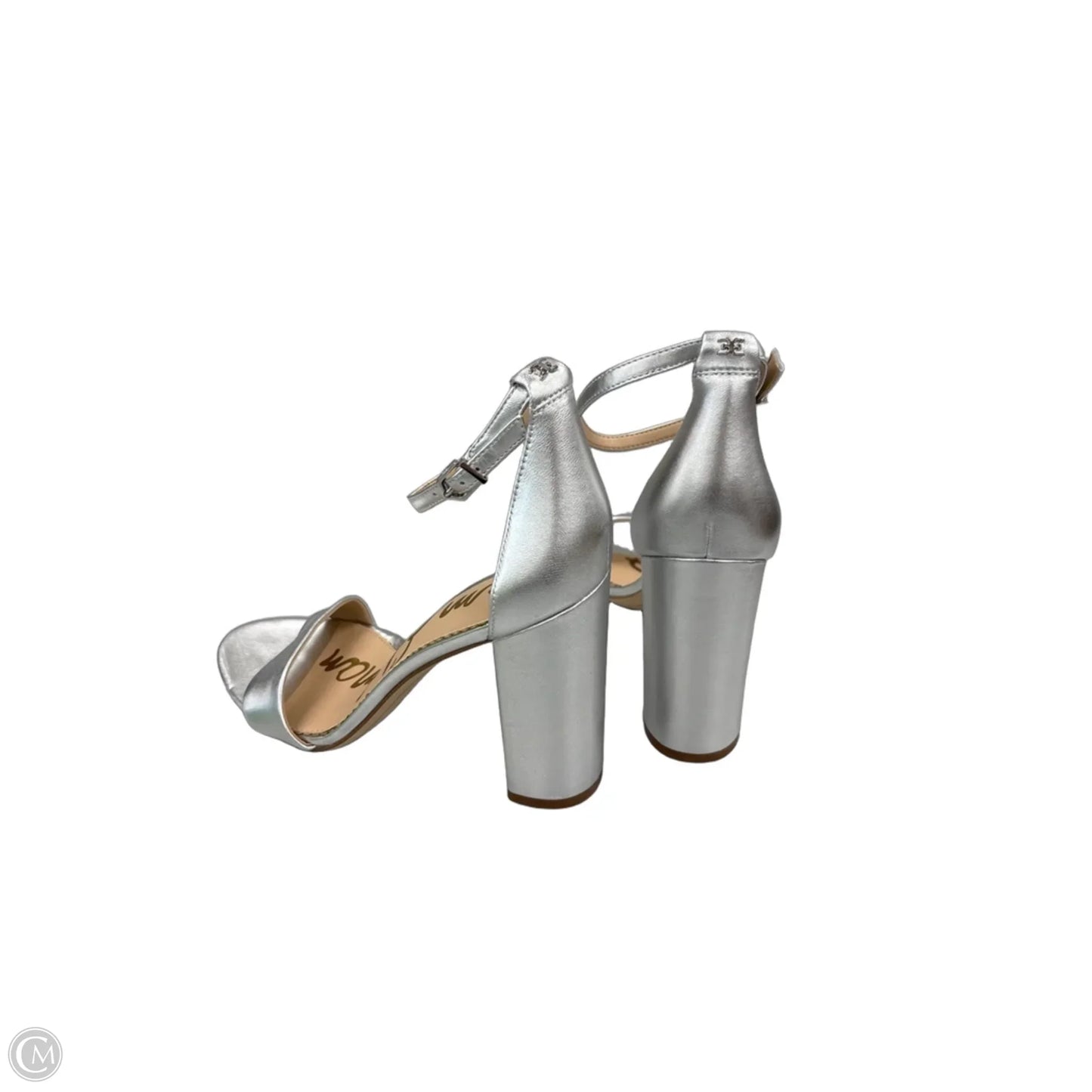 Sandals Heels Block By Sam Edelman In Silver, Size: 10.5