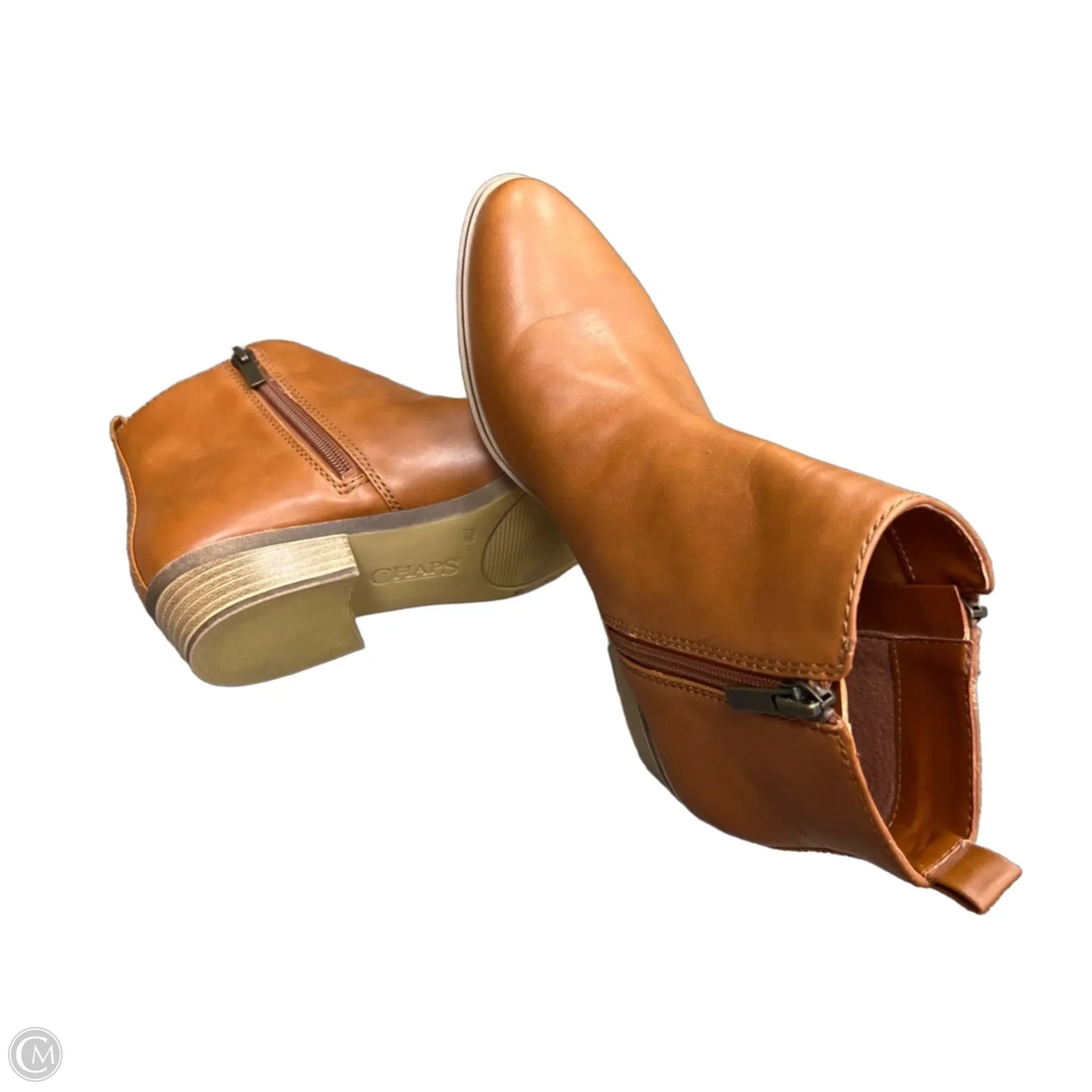 Boots Ankle Flats By Chaps In Tan, Size: 7.5