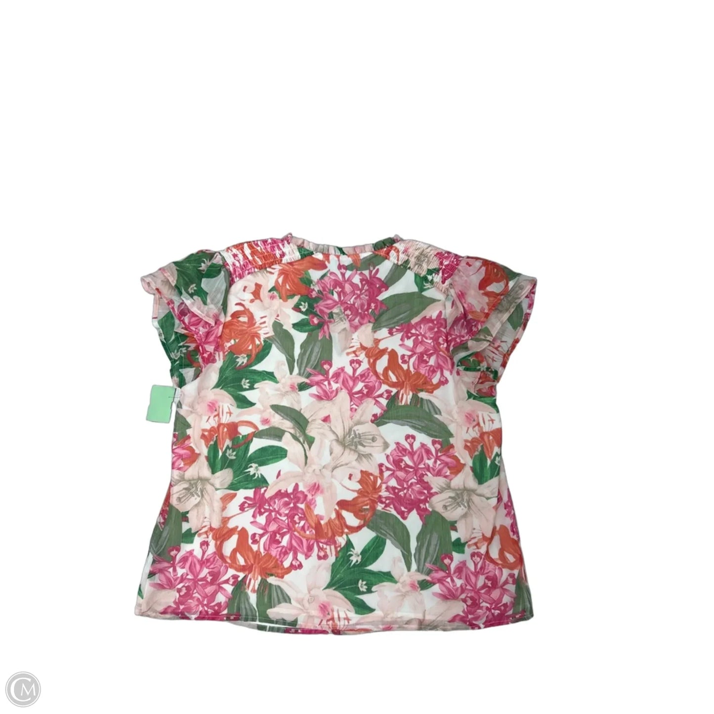 Top Short Sleeve By Cece In Floral Print, Size: L