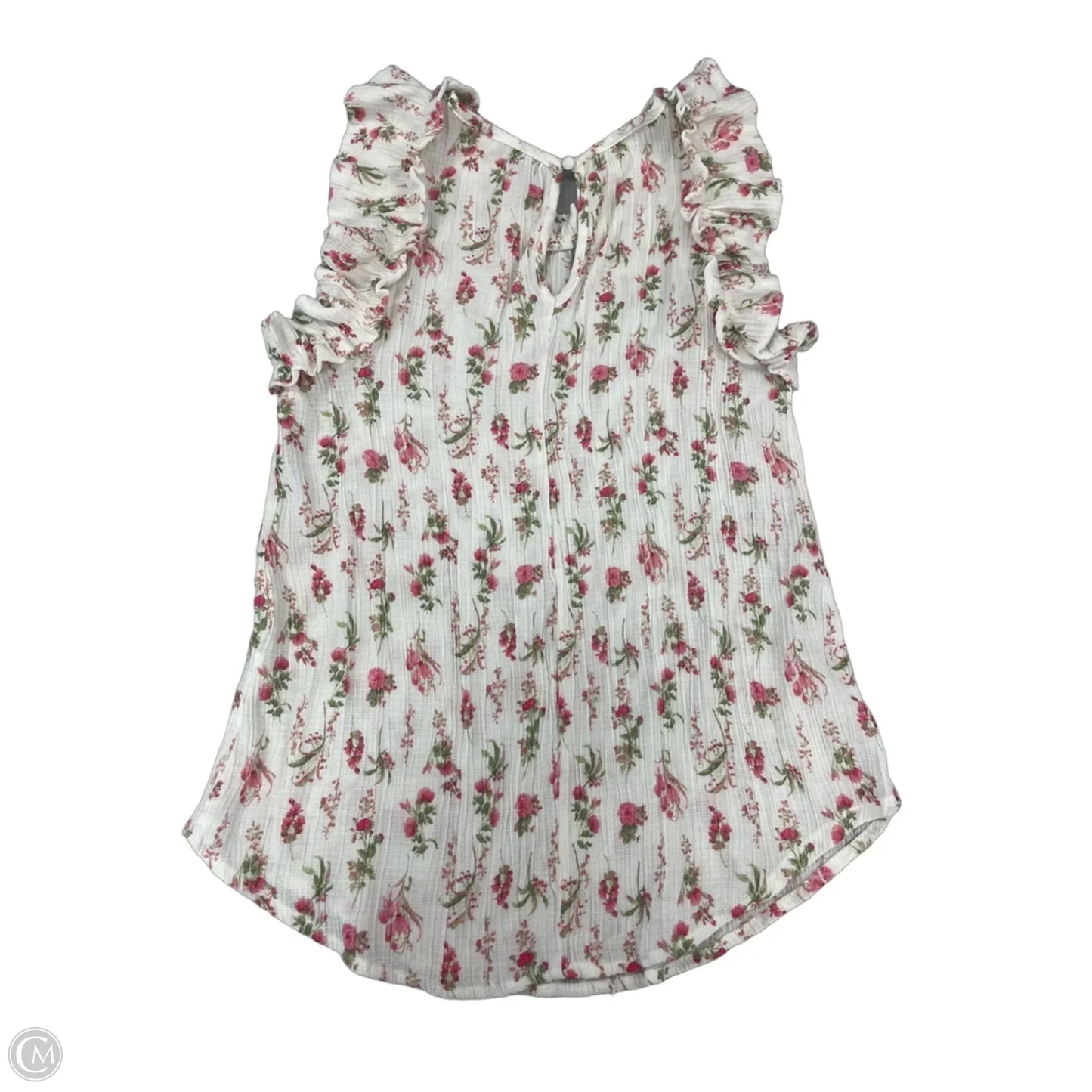 Top Sleeveless By Blu Pepper In Floral Print, Size: M