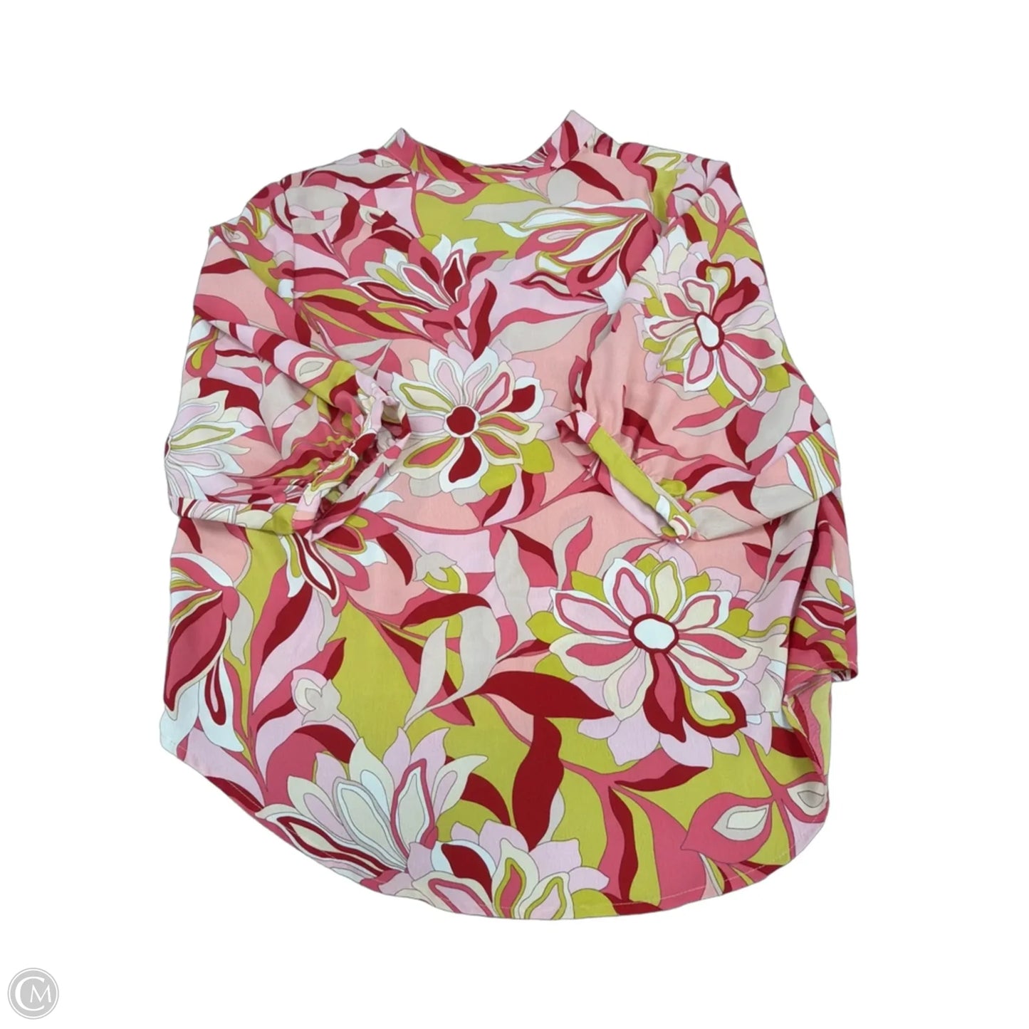 Top 3/4 Sleeve By Ivy Jane In Green & Pink, Size: Xs