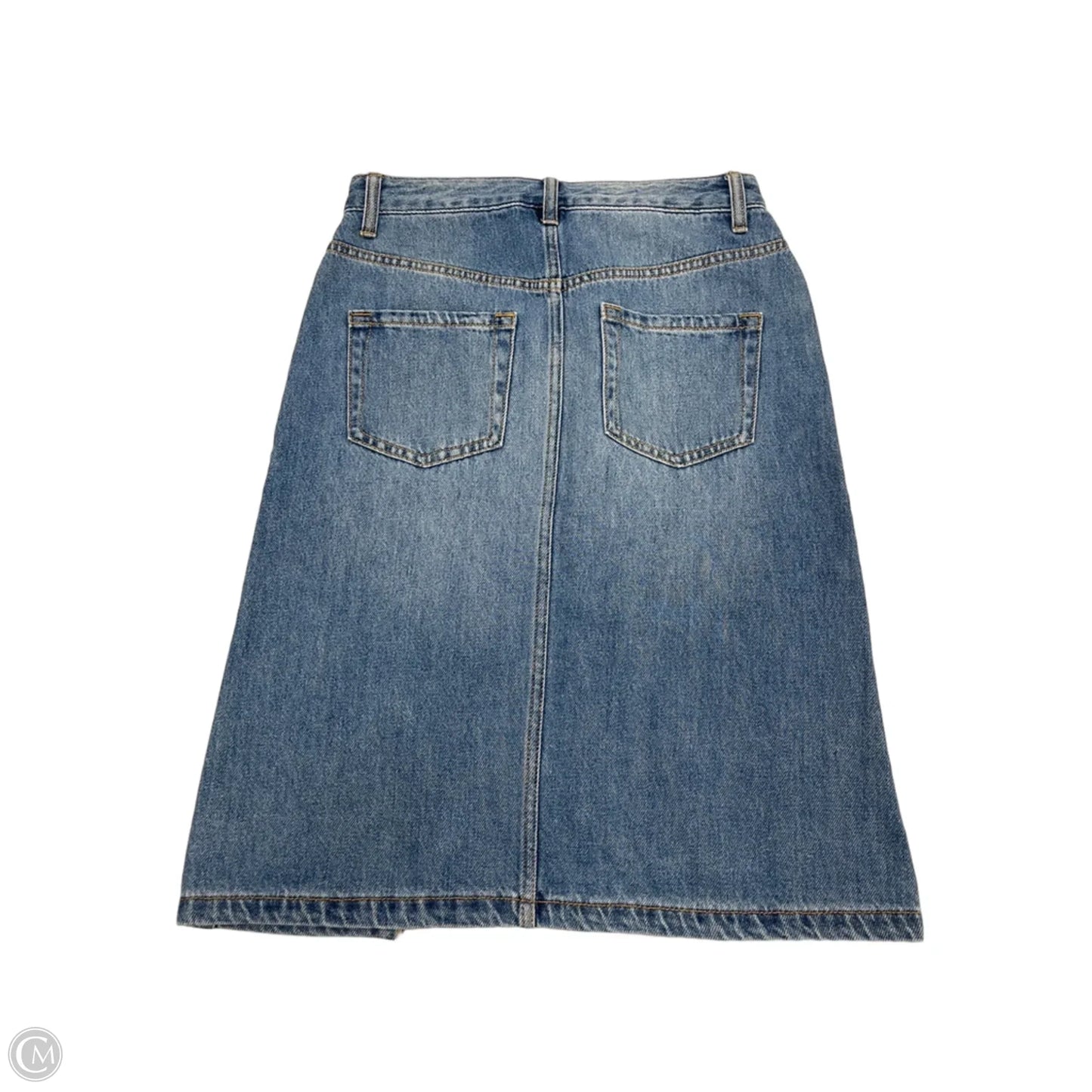 Skirt Midi By Time And Tru In Blue Denim, Size: 2