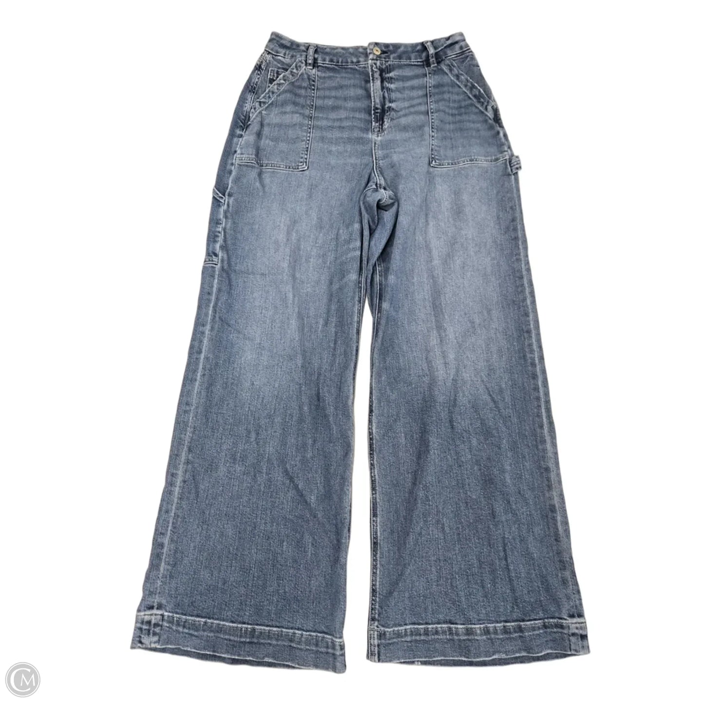 Jeans Wide Leg By American Eagle In Blue Denim, Size: 10