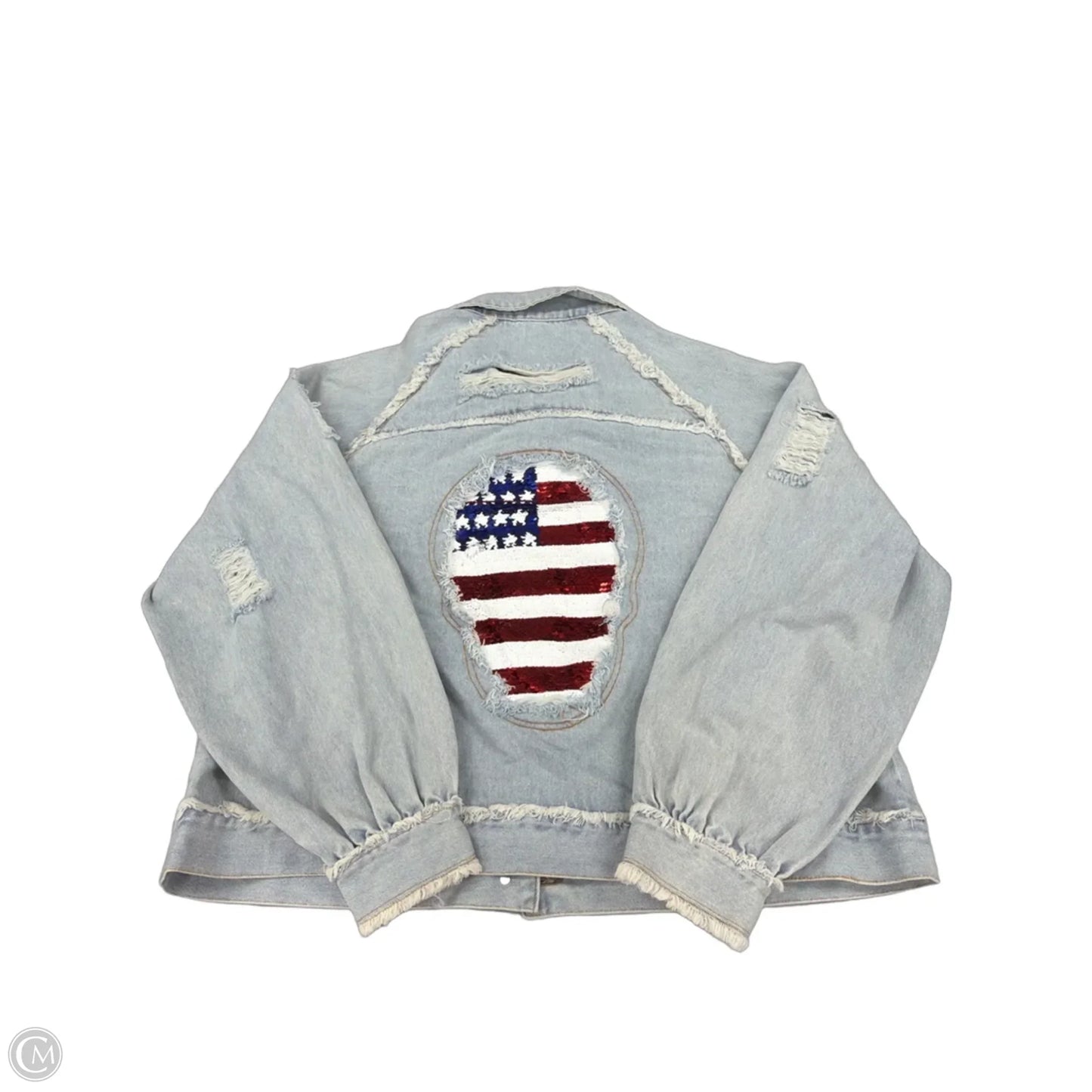 Jacket Denim By Pol In Blue, Size: L