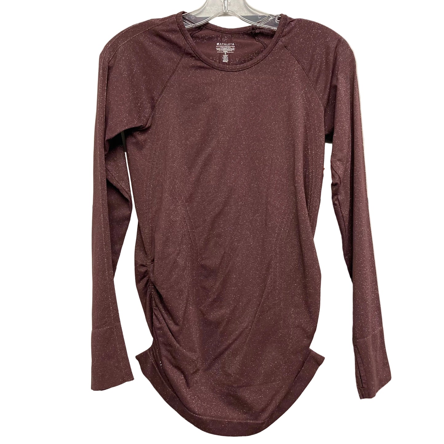 Athletic Top Ls Crewneck By Athleta In Maroon, Size:S