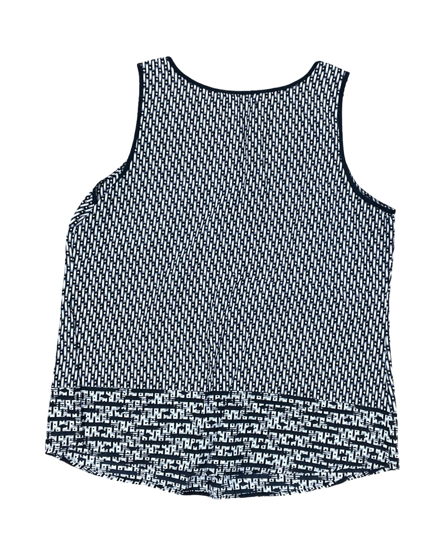 Top Sleeveless By Relativity In Blue & White, Size:M
