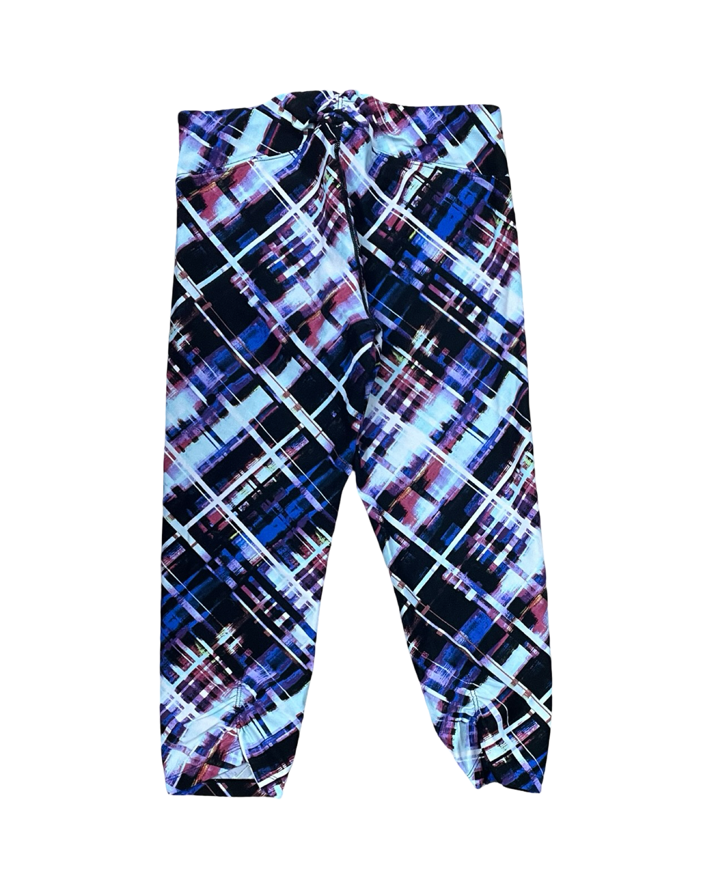 Athletic Capris By Calvin Klein In Black & Blue, Size:M