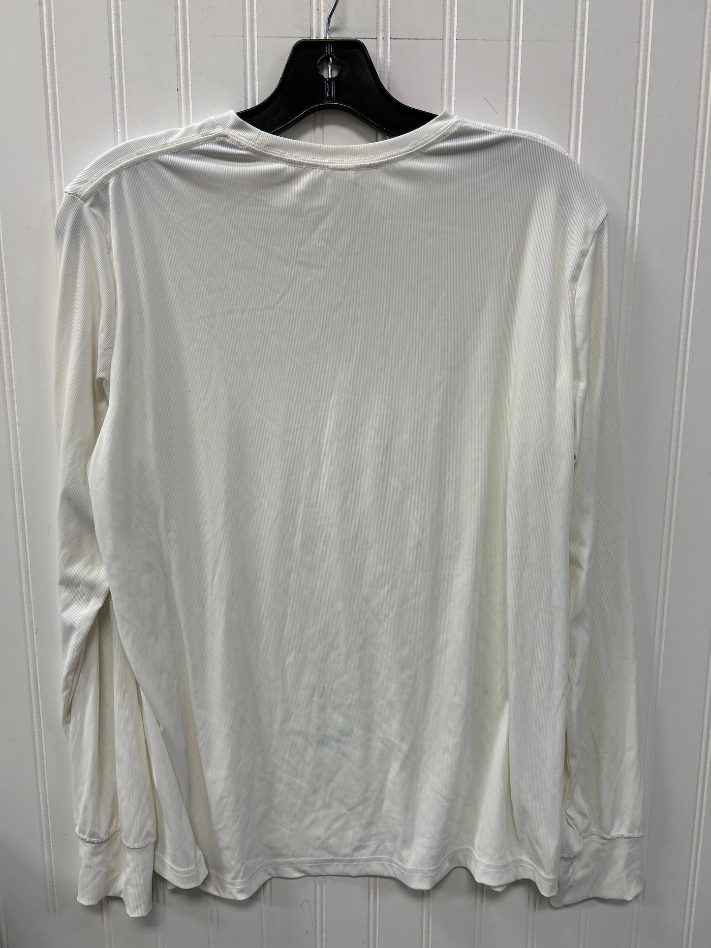 Athletic Top Ls Crewneck By Zyia In White, Size:L