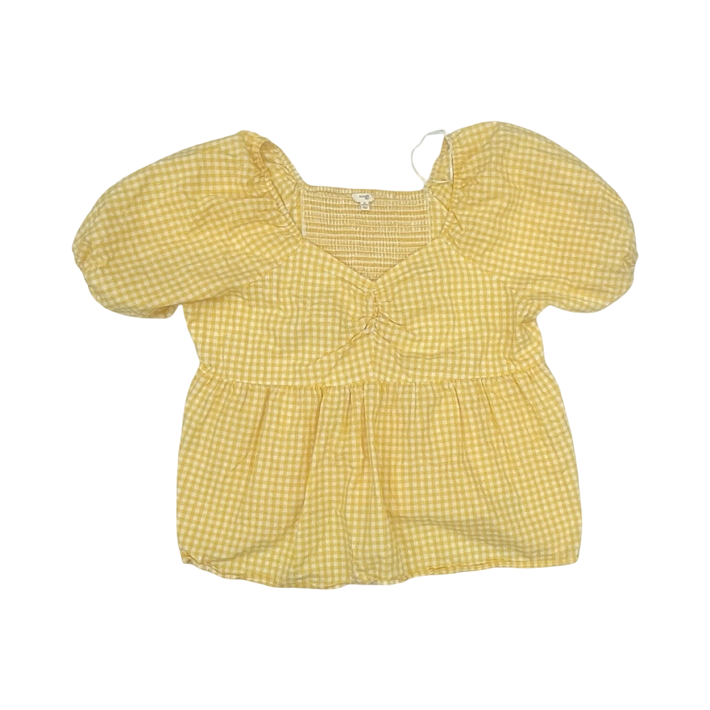 Blouse Ss By Terra & Sky In White & Yellow, Size:3X
