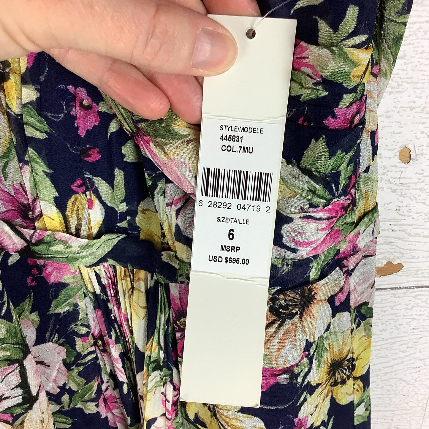 Dress Party Long By Ml Monique Lhuillier In Floral Print, Size: 6