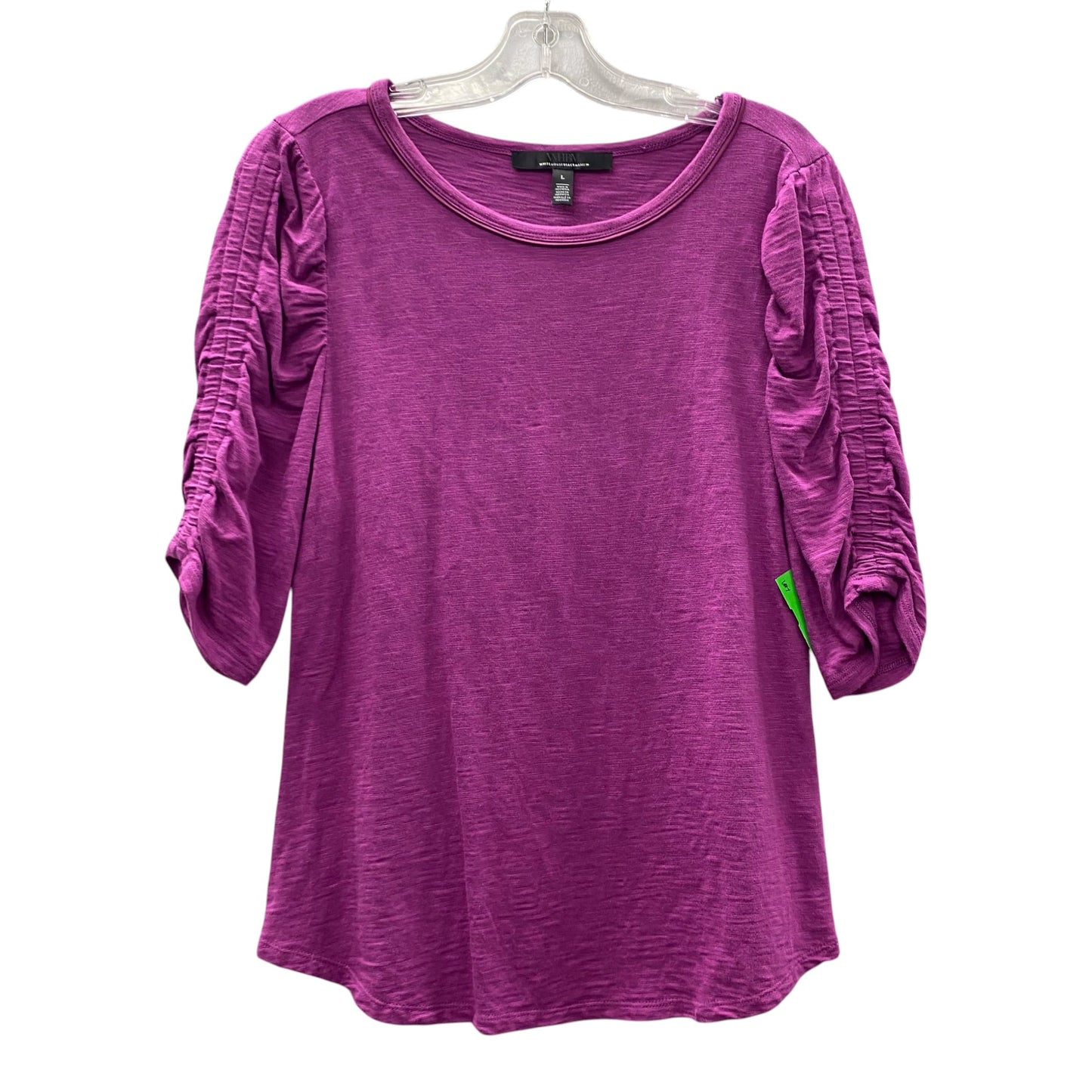 Top 3/4 Sleeve By White House Black Market In Purple, Size:L