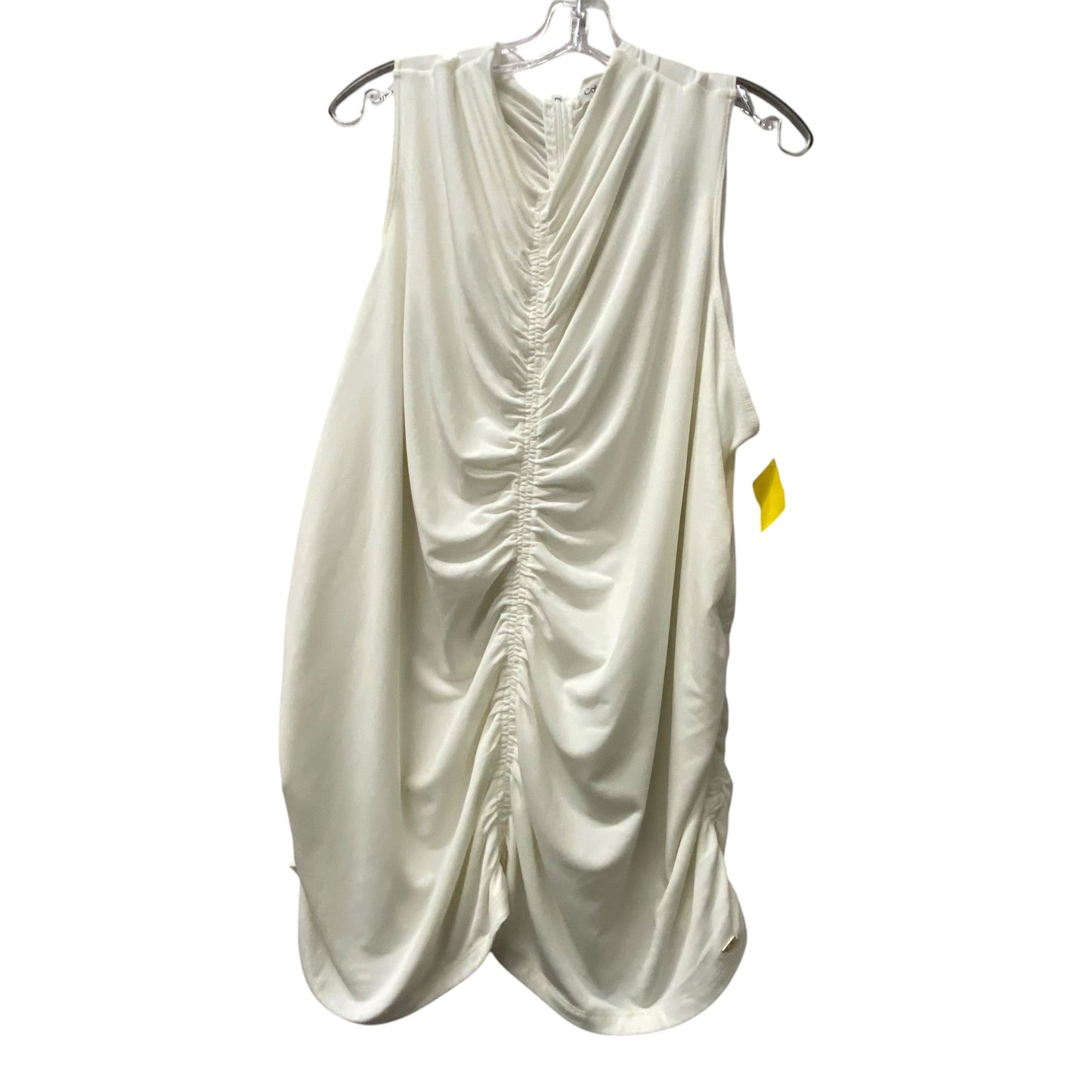 Top Sleeveless By Calvin Klein In Cream, Size:3X