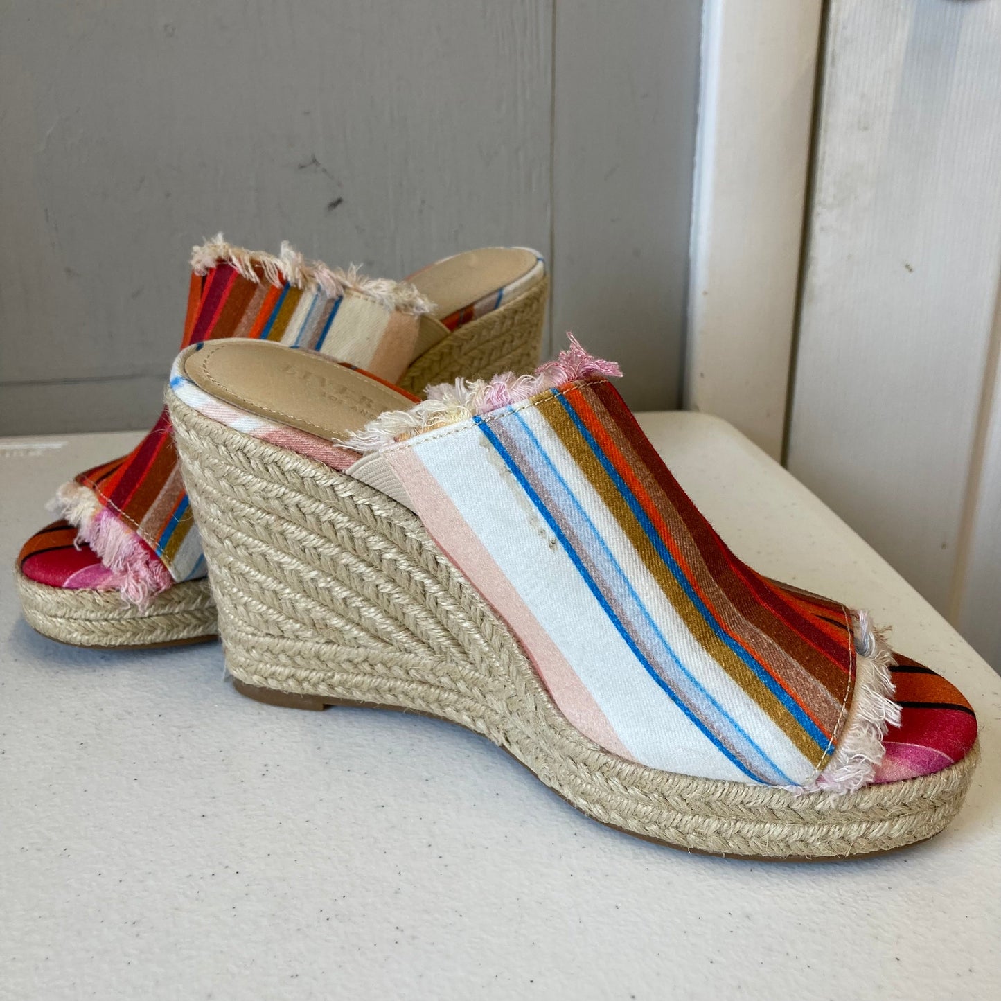 Sandals Heels Wedge By Liverpool In Orange, Size:6