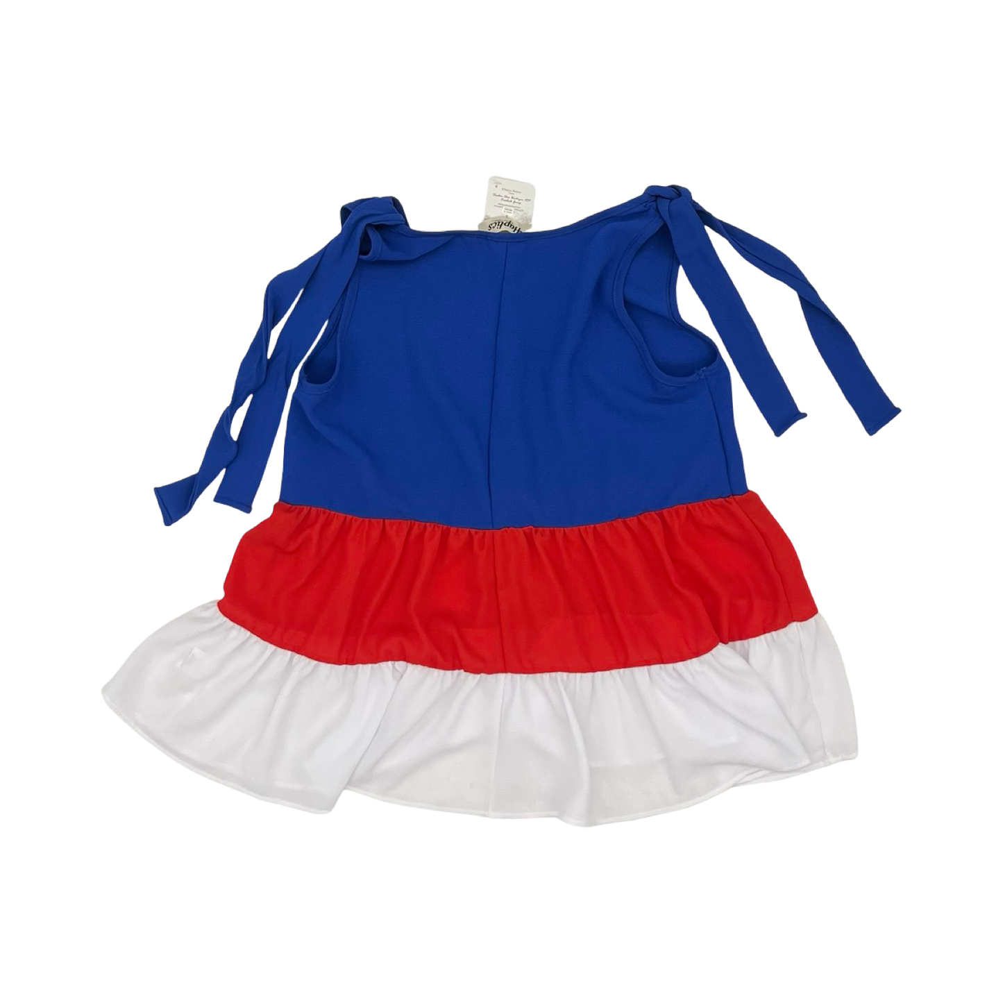 Blouse Sleeveless By Haptics In Blue Red & White, Size:S