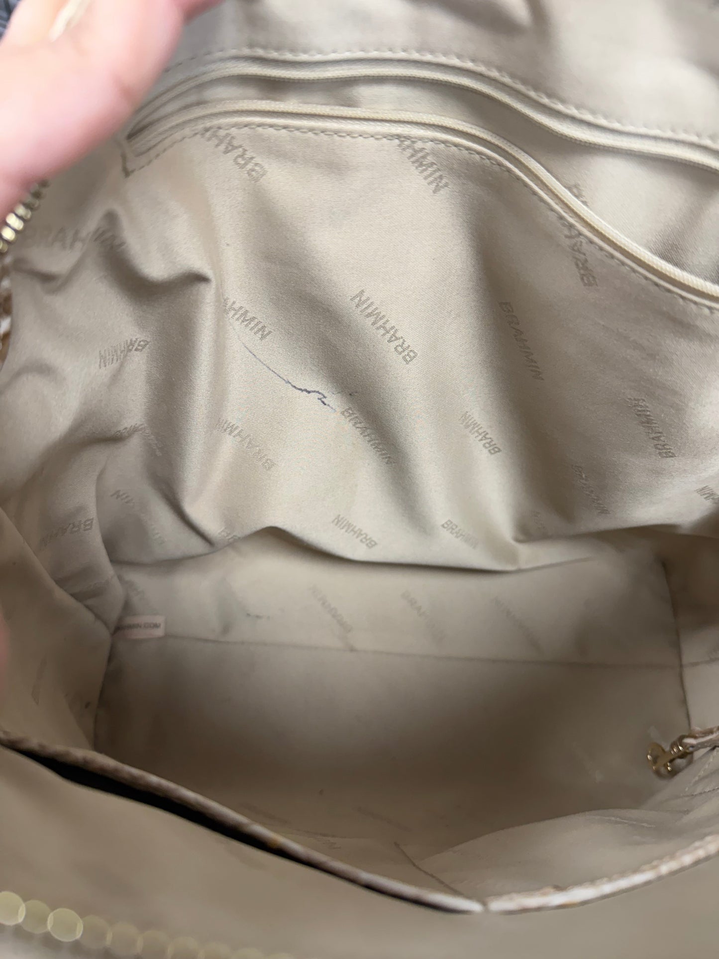 Handbag Designer By Brahmin In Tan, Size:Large