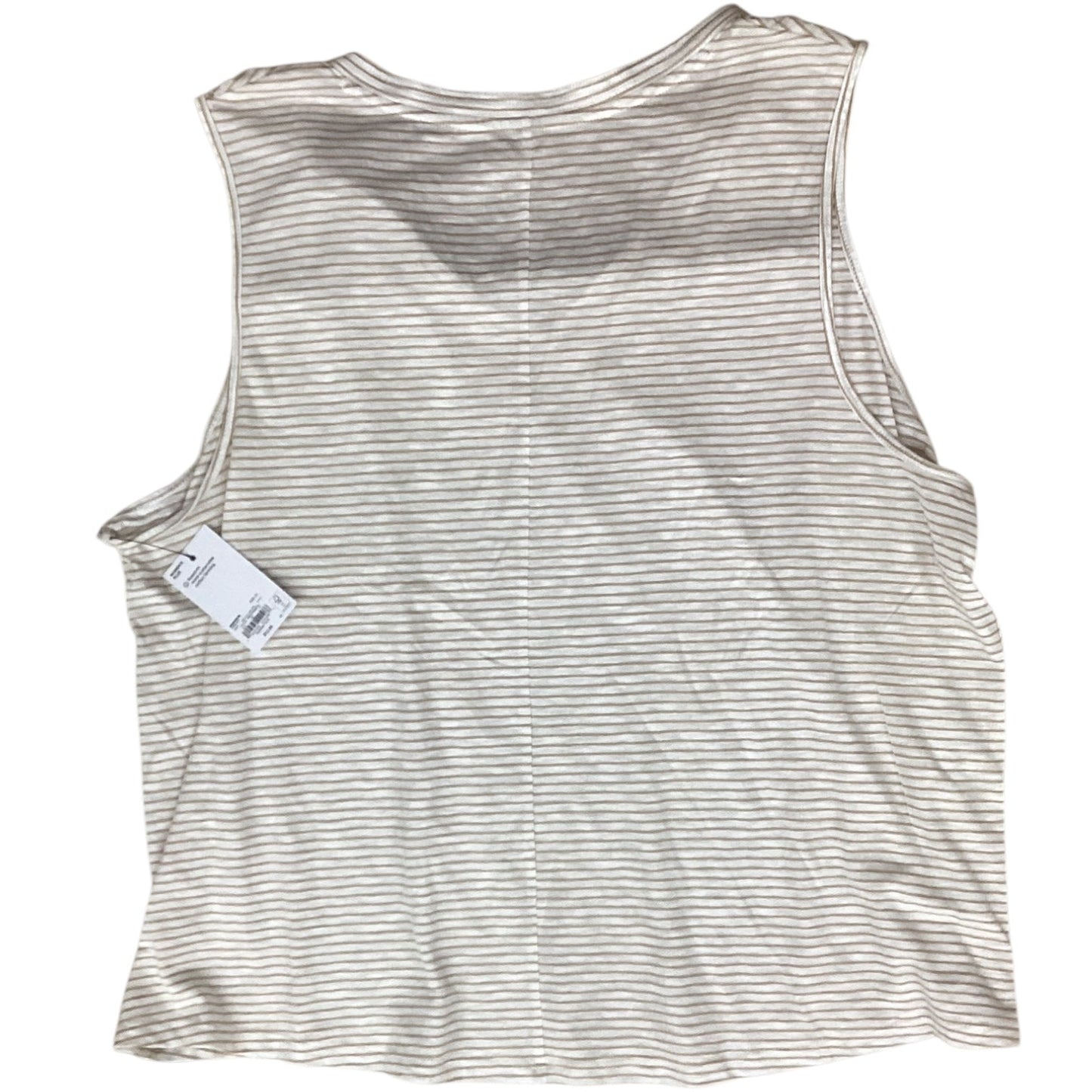 Top Sleeveless By Sonoma In Tan & White, Size:2X