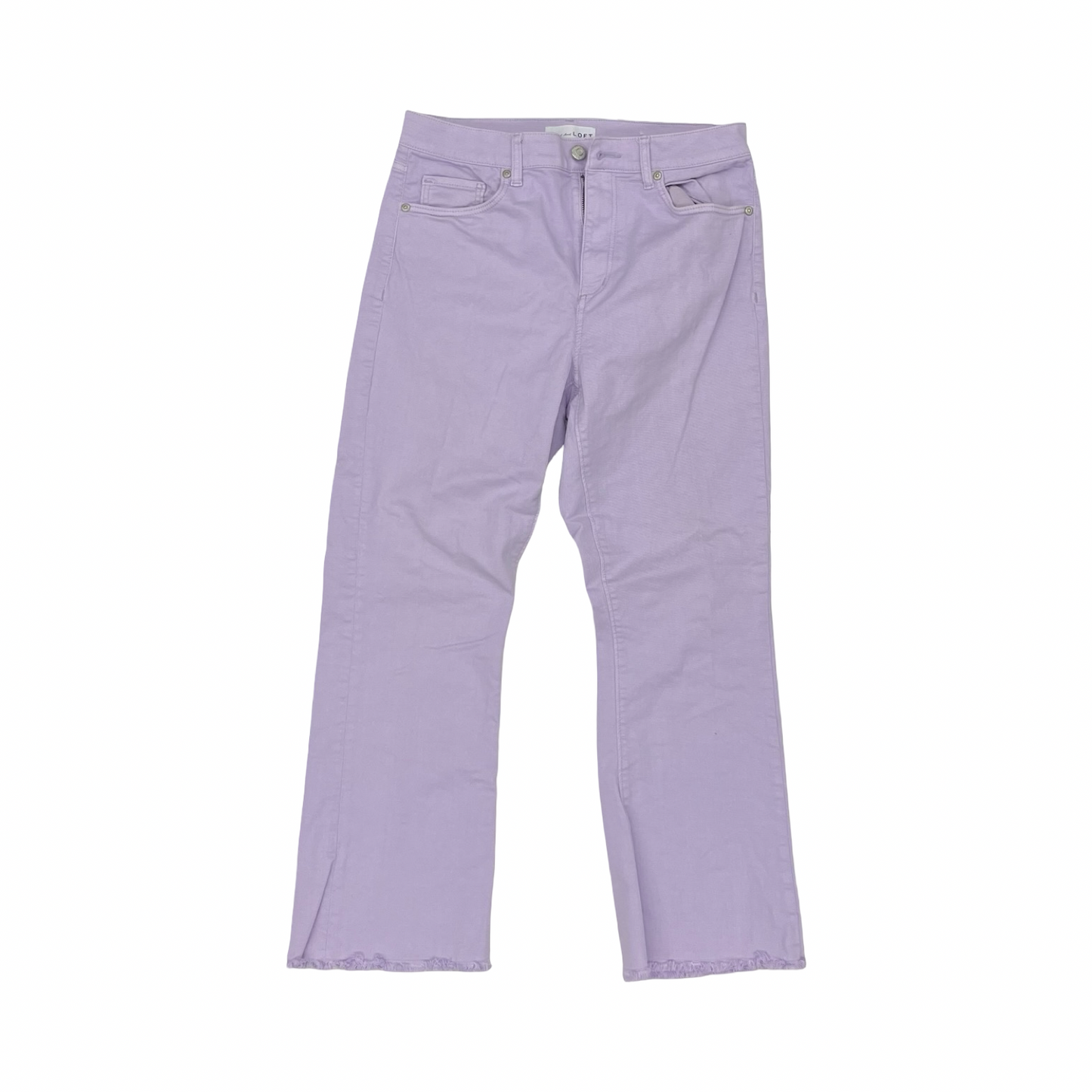 Jeans Cropped By Loft In Purple Denim, Size:6