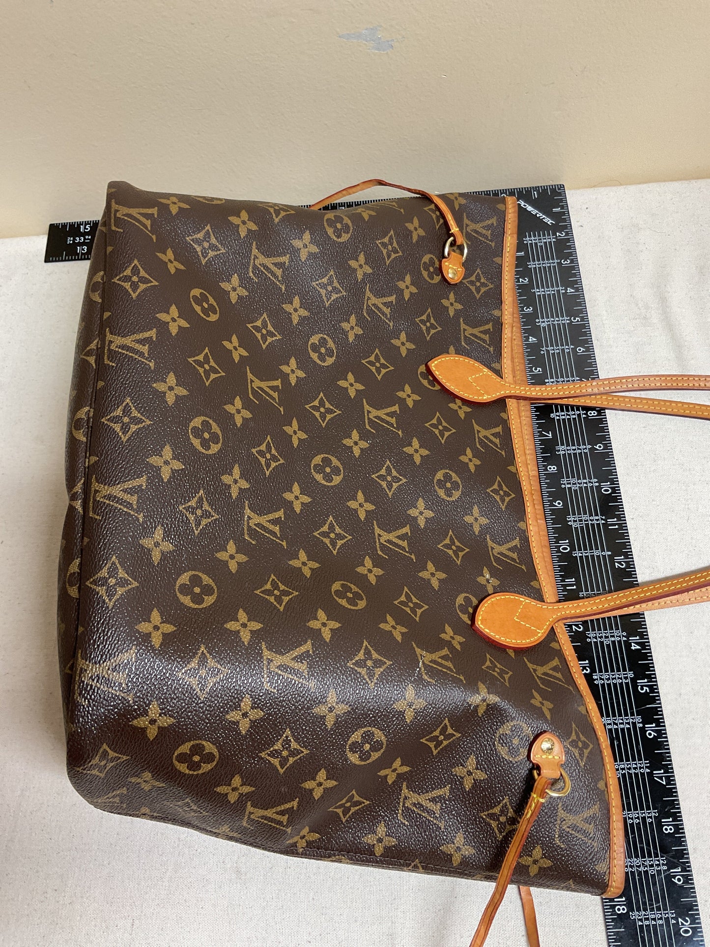 Handbag Luxury Designer By Louis Vuitton In Brown, Size:Large