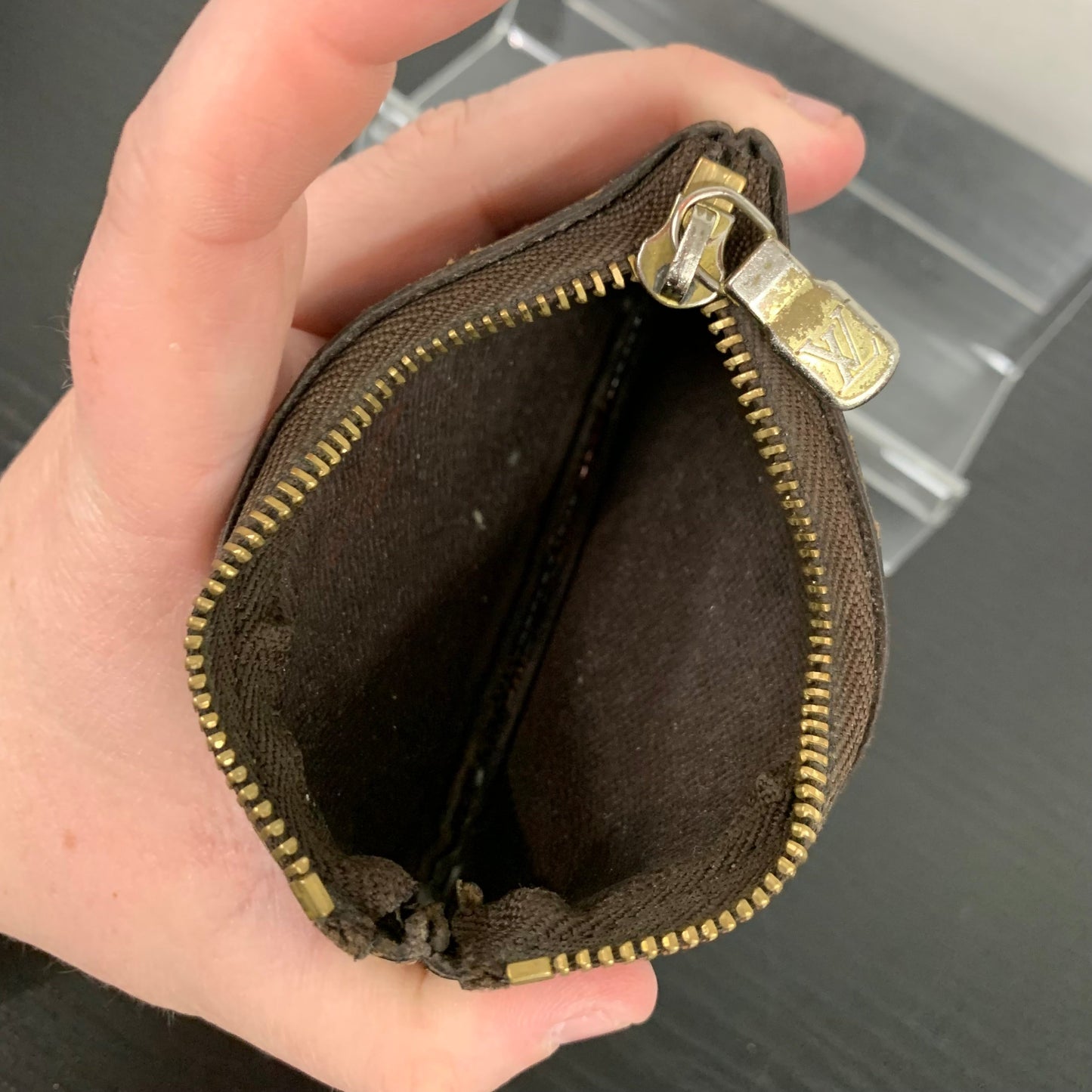 Coin Purse Luxury Designer By Louis Vuitton In Damier Ebene